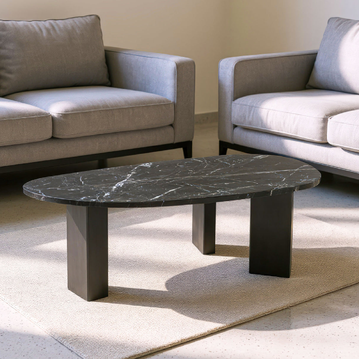 Organic-Shaped Marble Coffee Table | OROA Modern Aberdeen