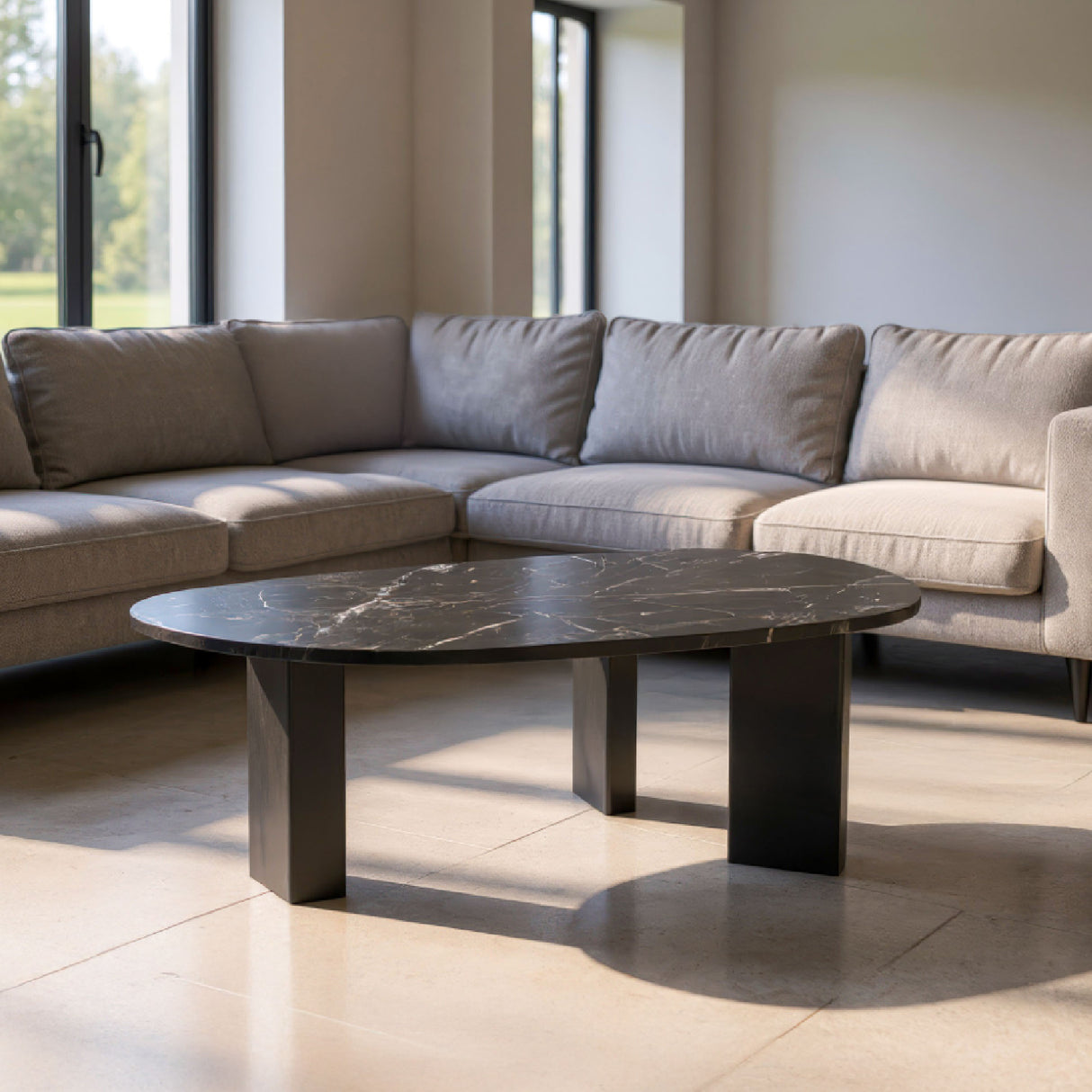 Organic-Shaped Marble Coffee Table – Aberdeen – alternate view 11