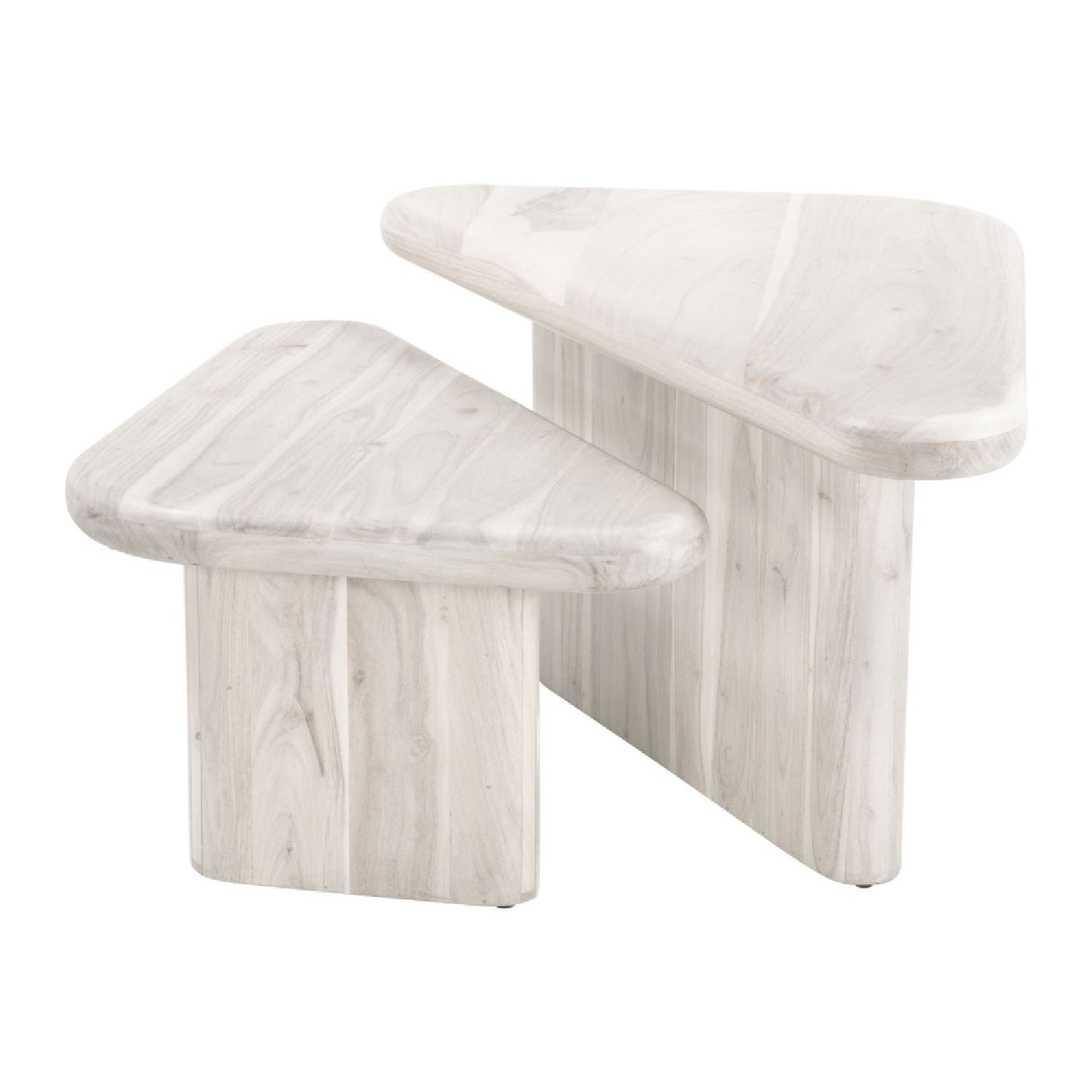 Whitewashed Acacia Coffee Table Set – Navidic – alternate view 5