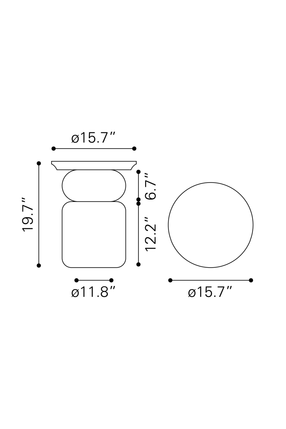 Black Wooden Modern Side Table | Oroa.com
