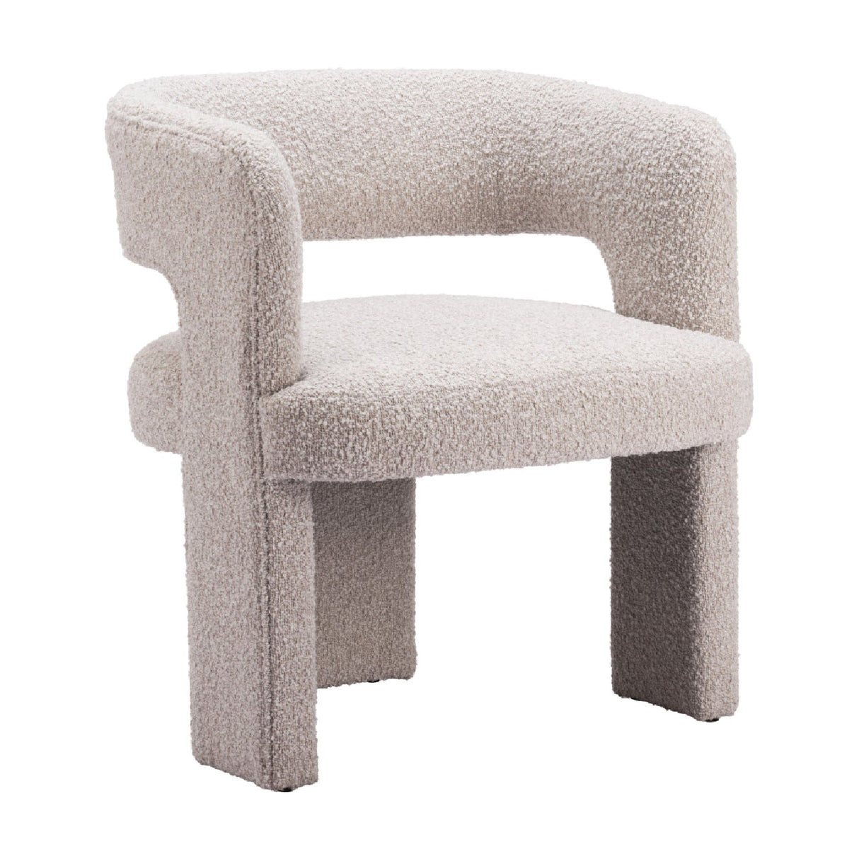 Beige Shearling Accent Chair – Java – front view