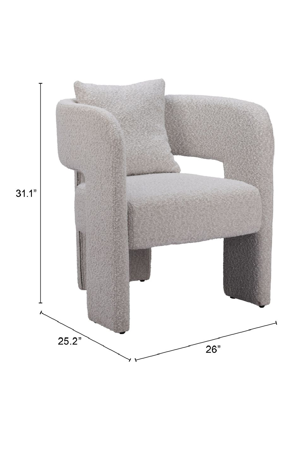 Gray Curved Dining Chair | OROA Modern Melilla | Oroa.com