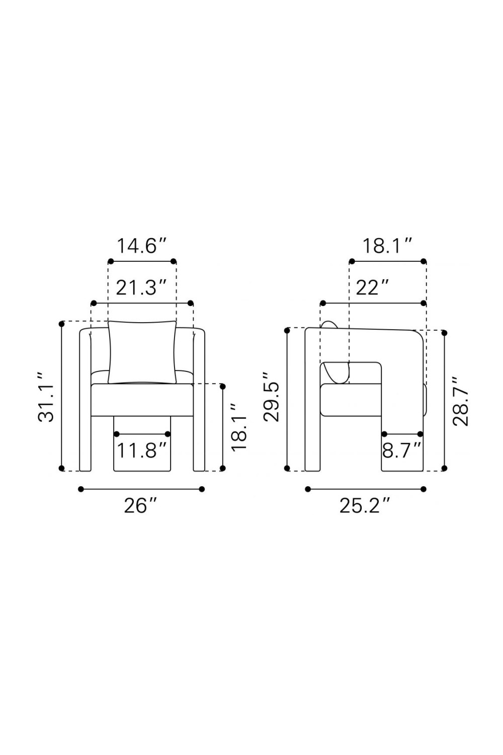 Gray Curved Dining Chair | Oroa.com