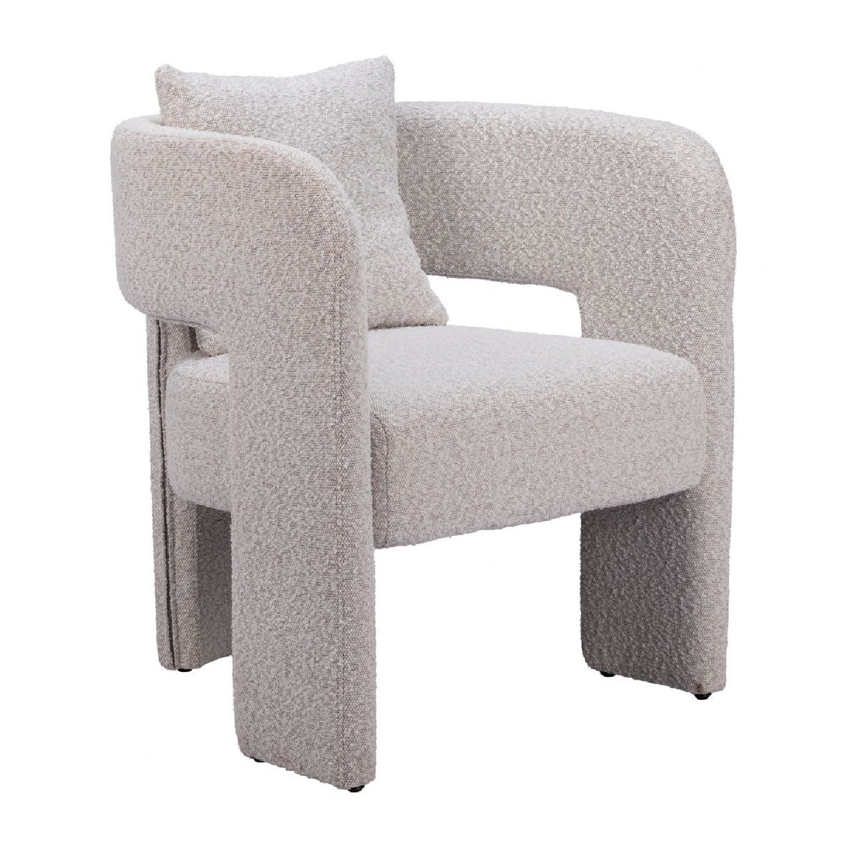 Gray Curved Dining Chair – Melilla – front view