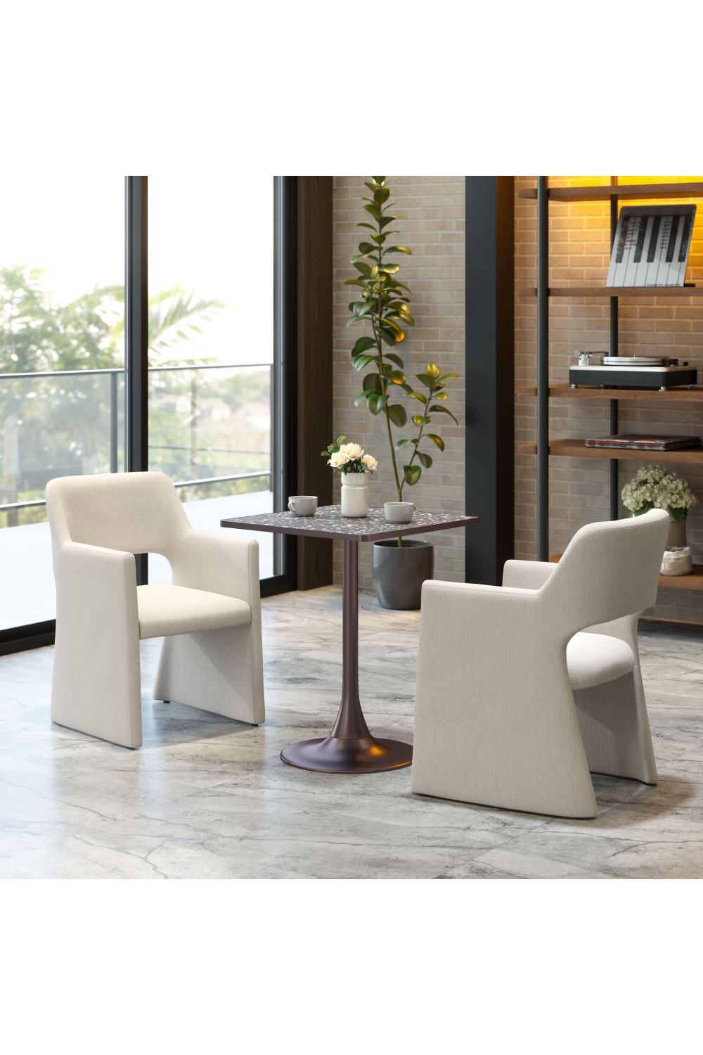 White Linen Dining Chair | OROA Modern Minet | Oroa.com