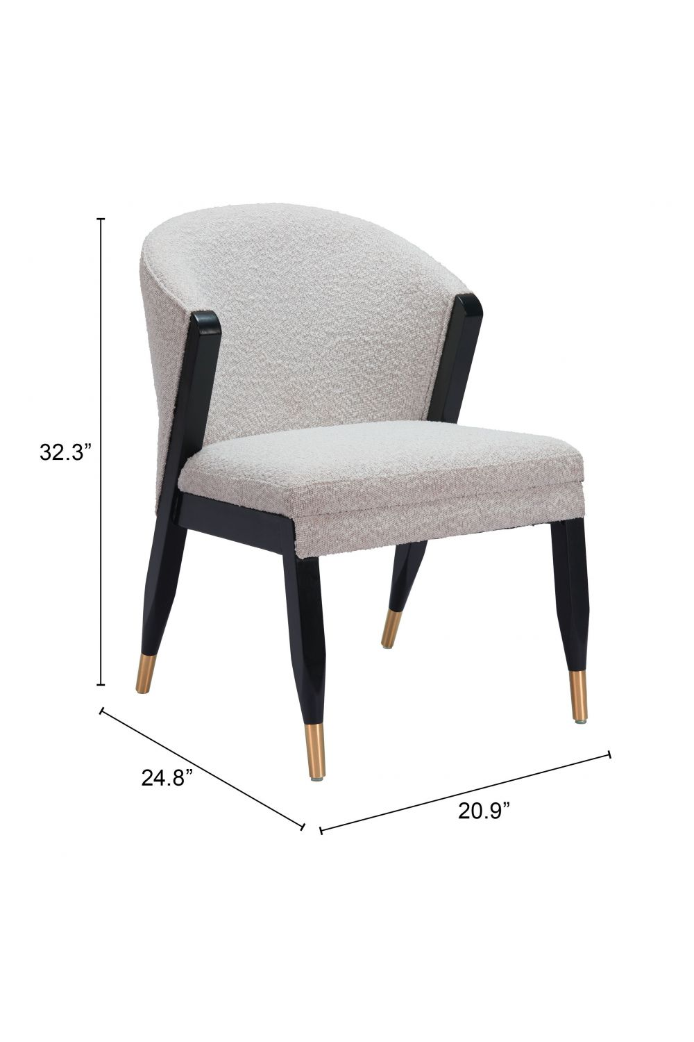 Light Gray Curved Dining Chair | OROA Modern Pula | Oroa.com