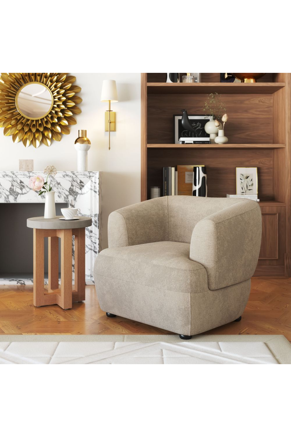 Golden Beige Accent Chair – Bekker – alternate view 10