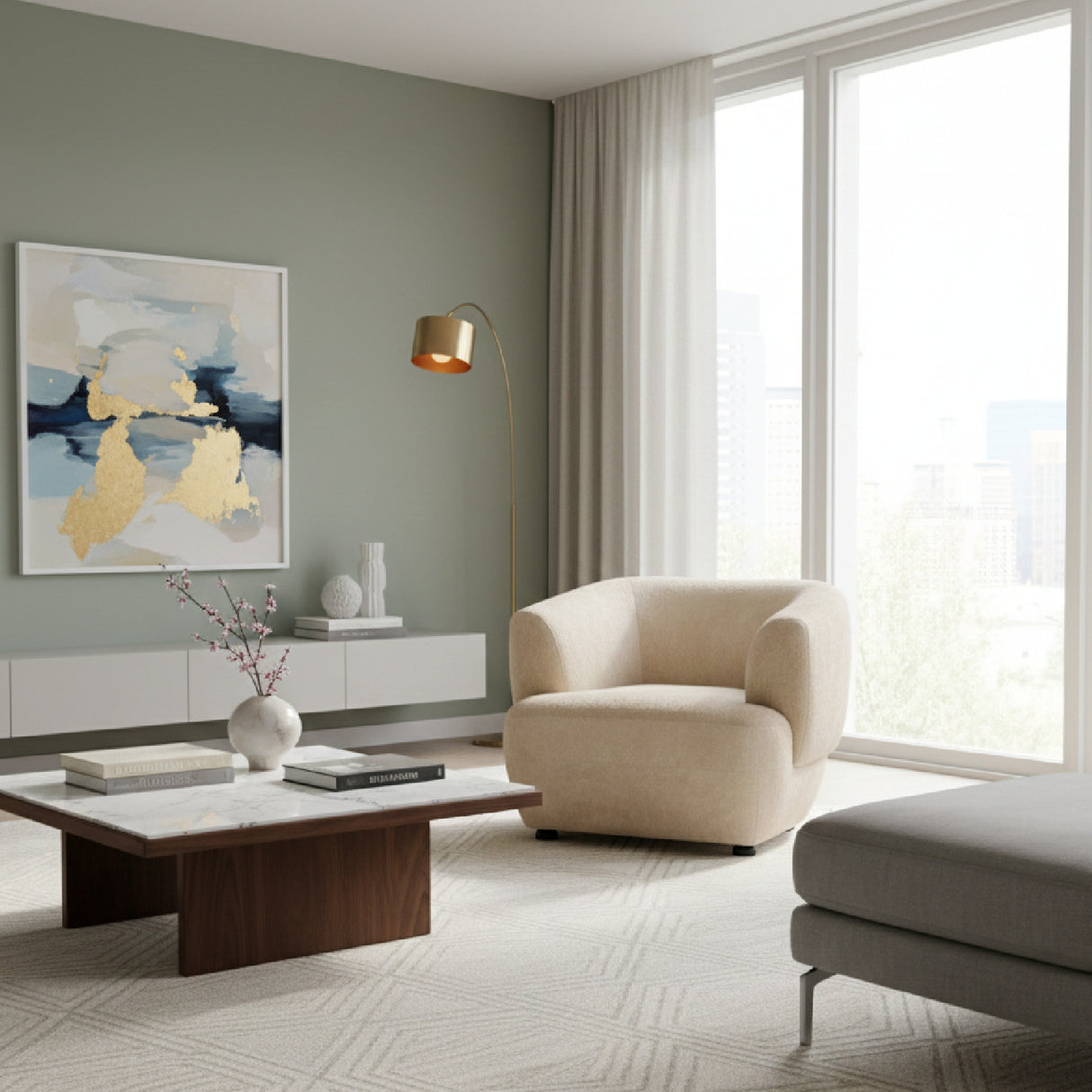 Golden Beige Accent Chair | OROA Modern Bekker