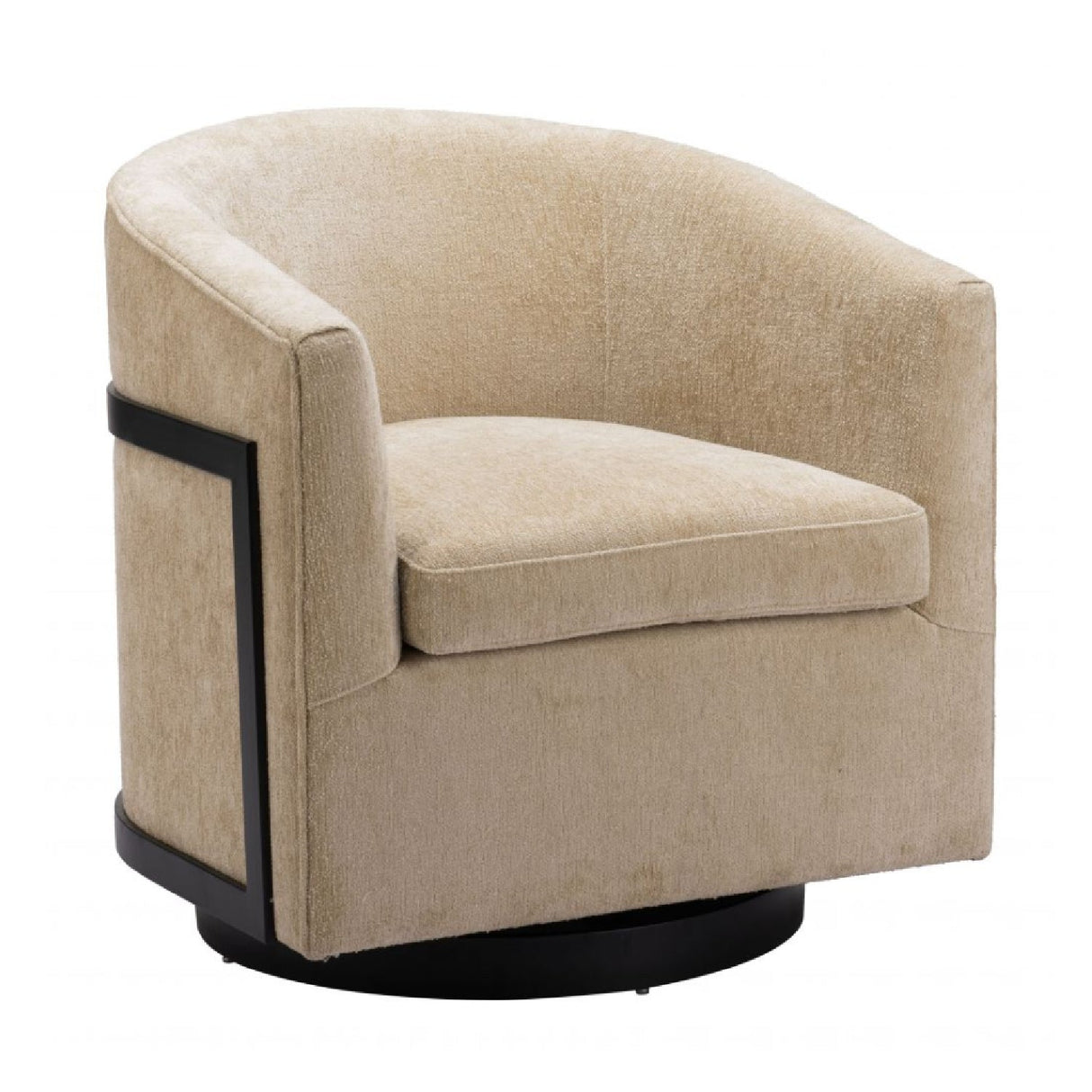 Golden Beige Swivel Chair – Hanko – front view