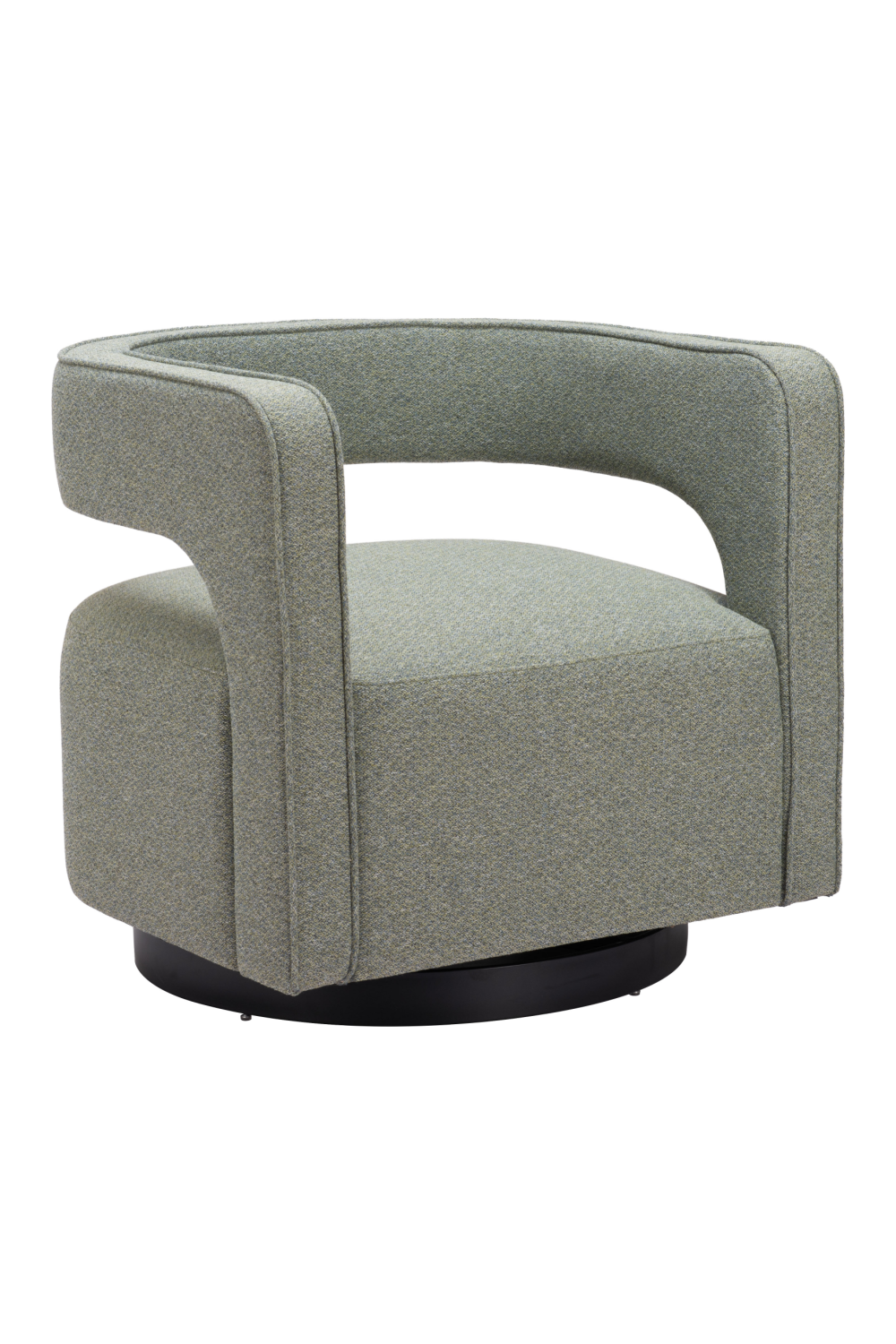 Sage Green Curved Swivel Chair | OROA Modern Turku | Oroa.com