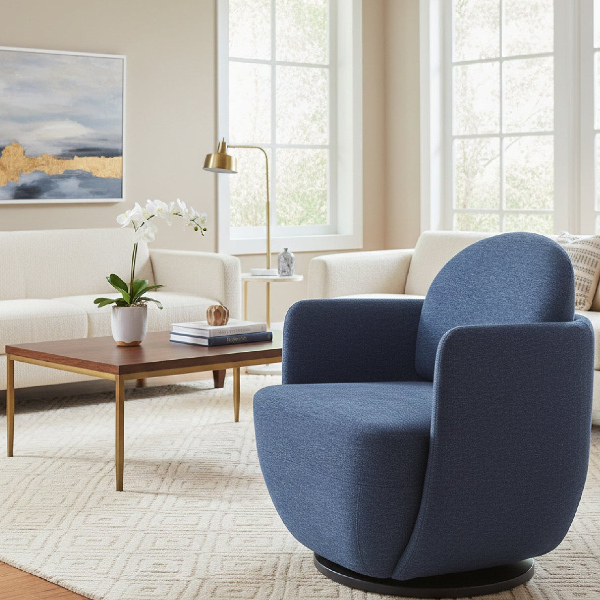 Blue Swivel Chair | OROA Modern Bant | Oroa.com