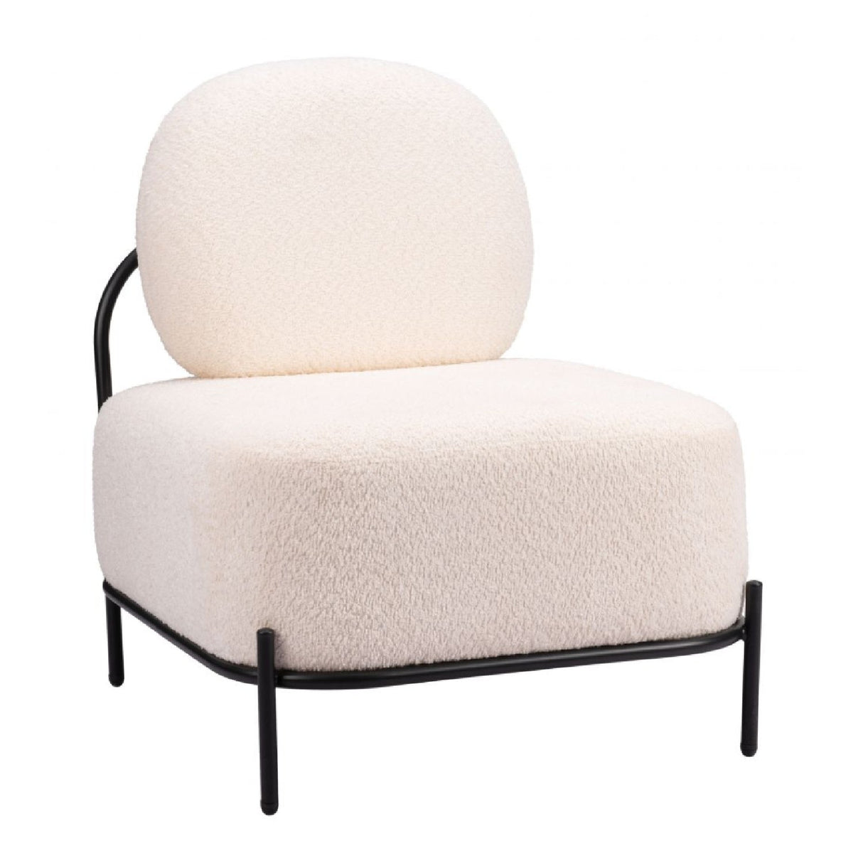 White Teddy Fabric Accent Chair | OROA Modern Arendal | Oroa.com