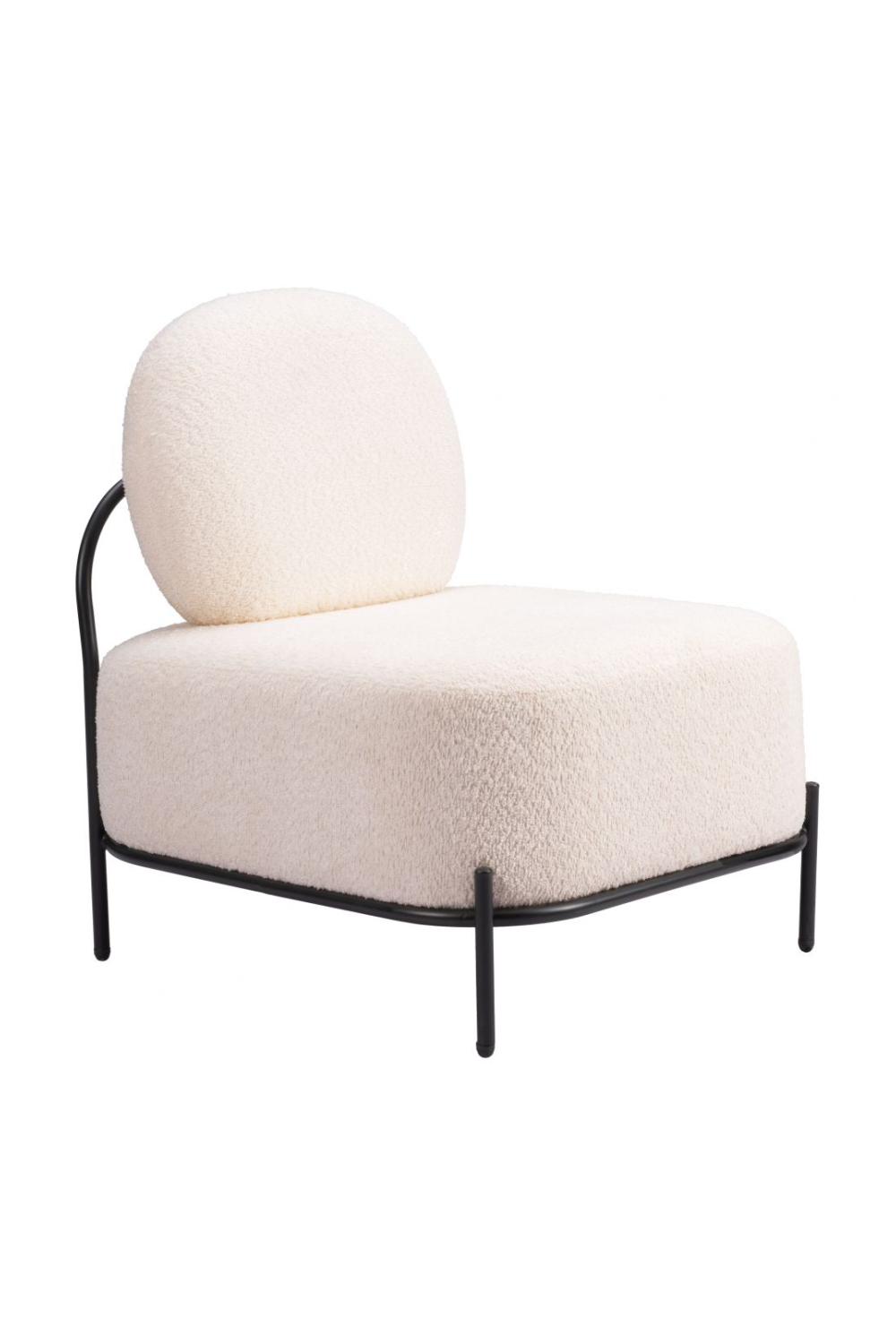 White Teddy Fabric Accent Chair | OROA Modern Arendal | Oroa.com