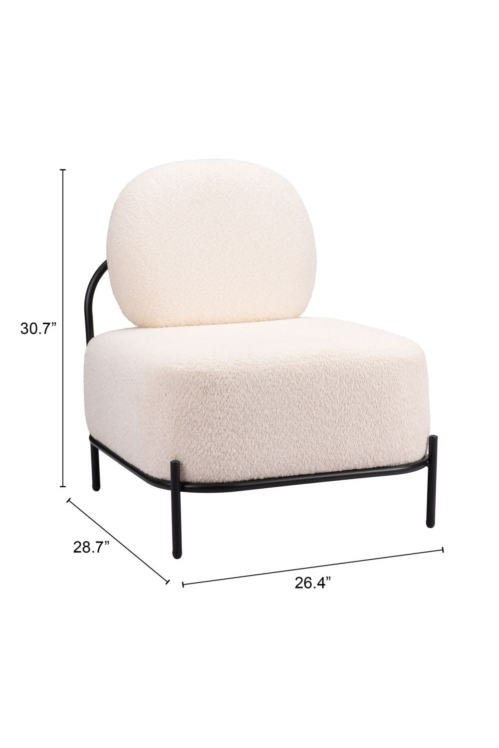 White Teddy Fabric Accent Chair | Oroa.com