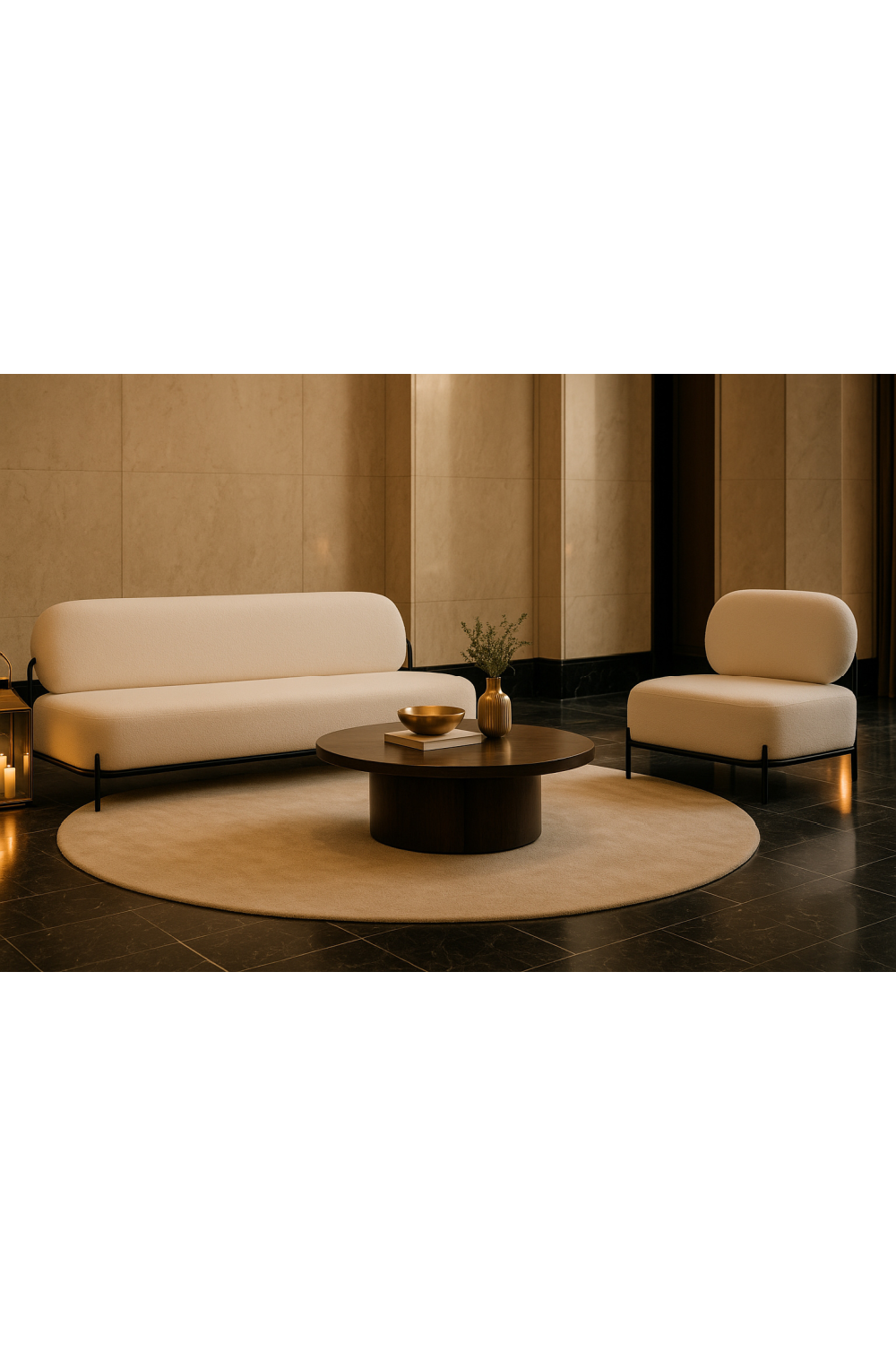 White Teddy Fabric Accent Chair – Arendal – alternate view 11