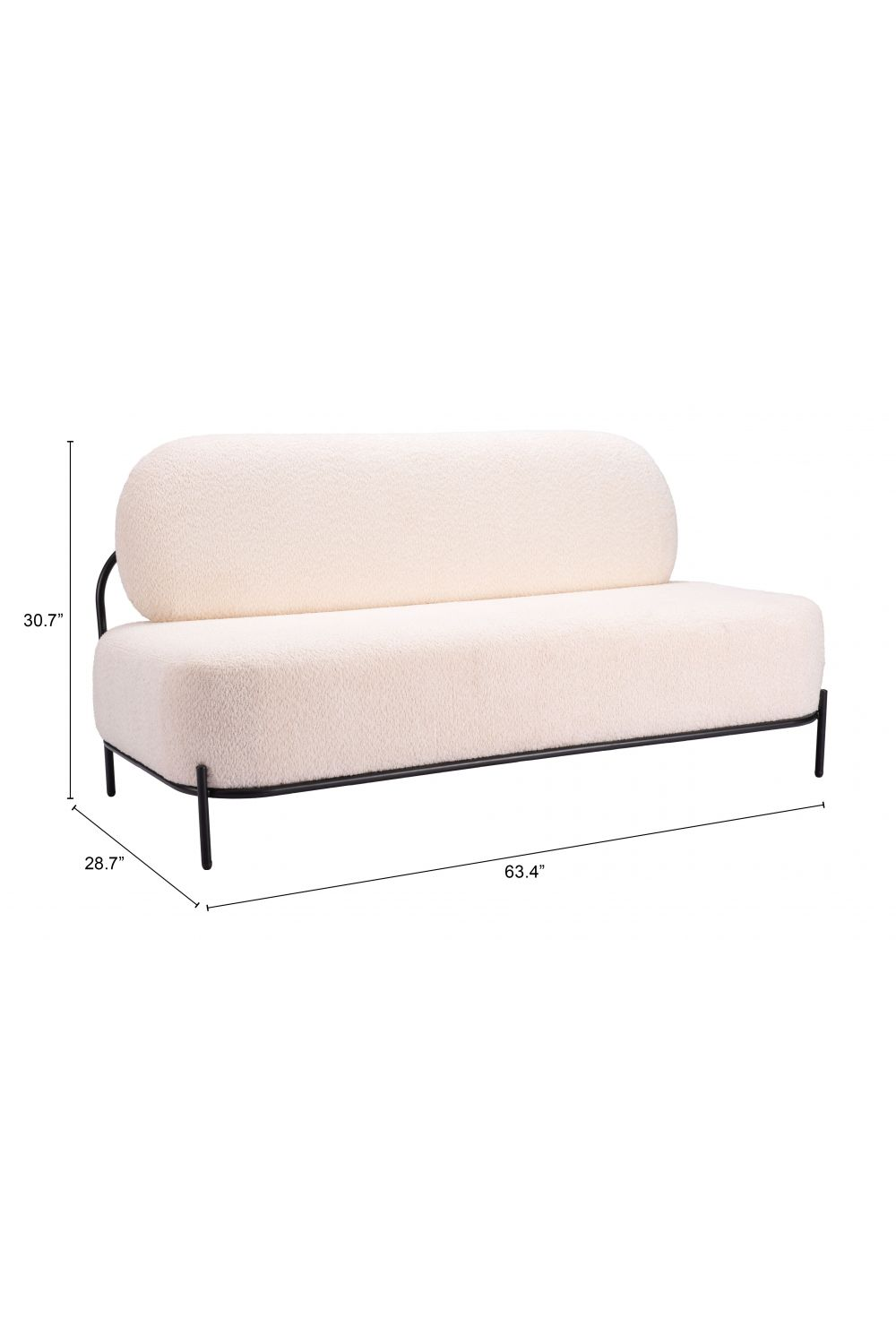 White Teddy Fabric Sofa | OROA Modern Arendal | Oroa.com