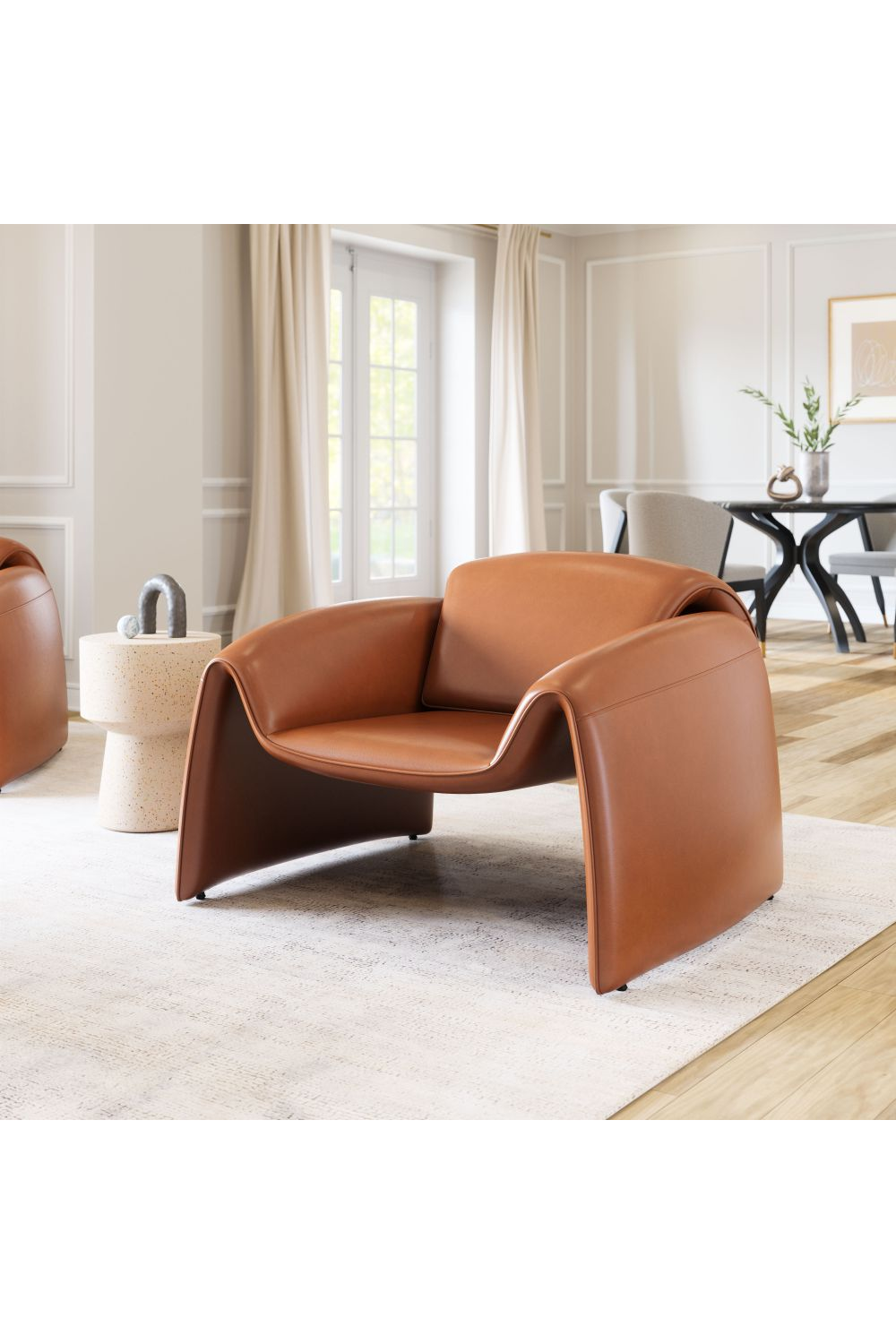 Leather Contemporary Accent Chair | OROA Modern Horten | Oroa.com