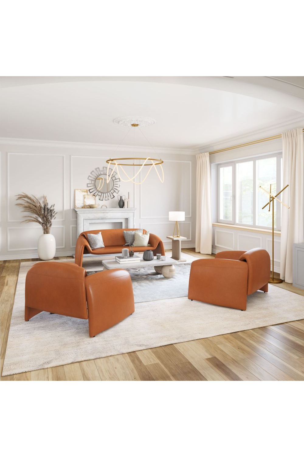 Leather Contemporary Accent Chair | OROA Modern Horten | Oroa.com