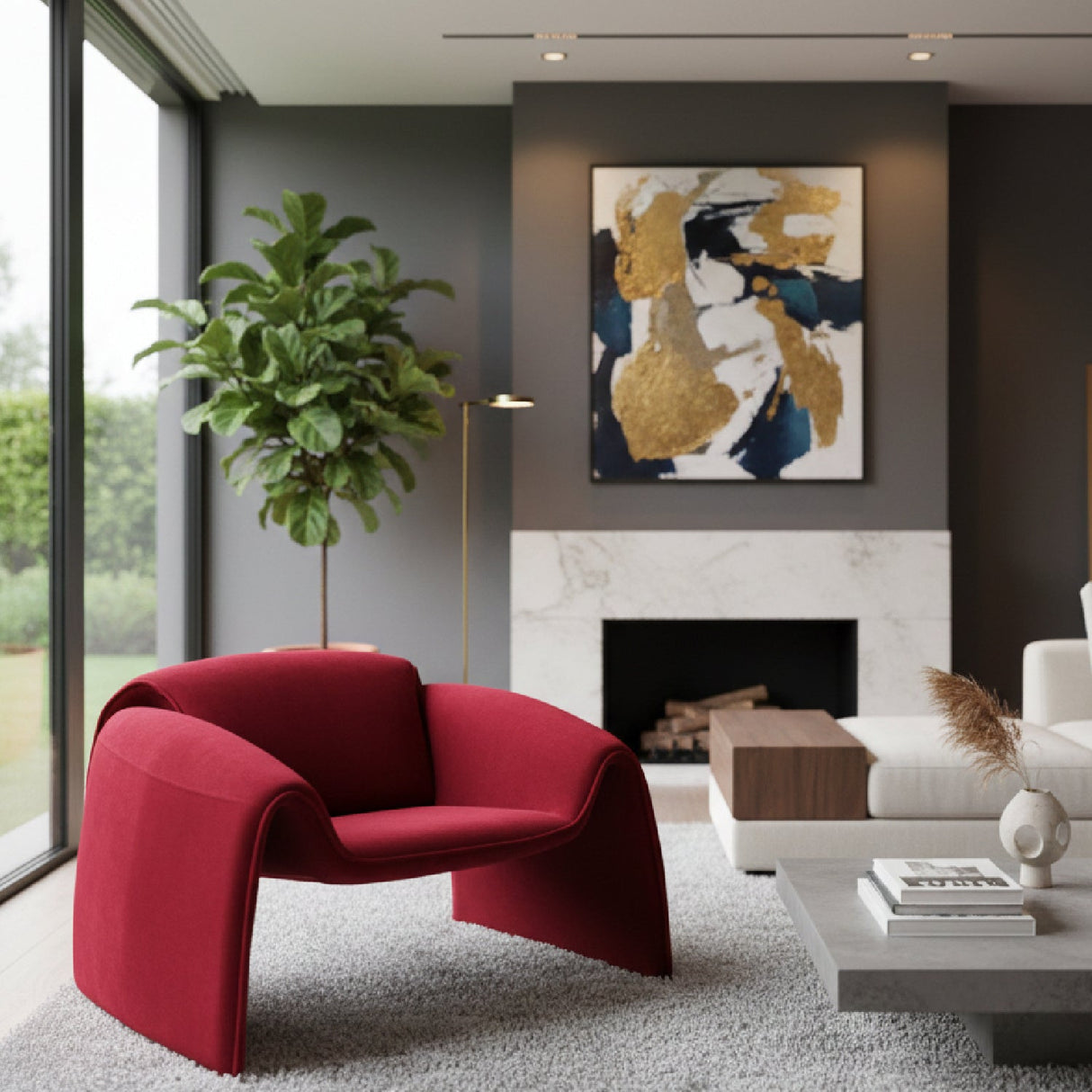 Velvet Contemporary Accent Chair | OROA Modern Horten | Oroa.com