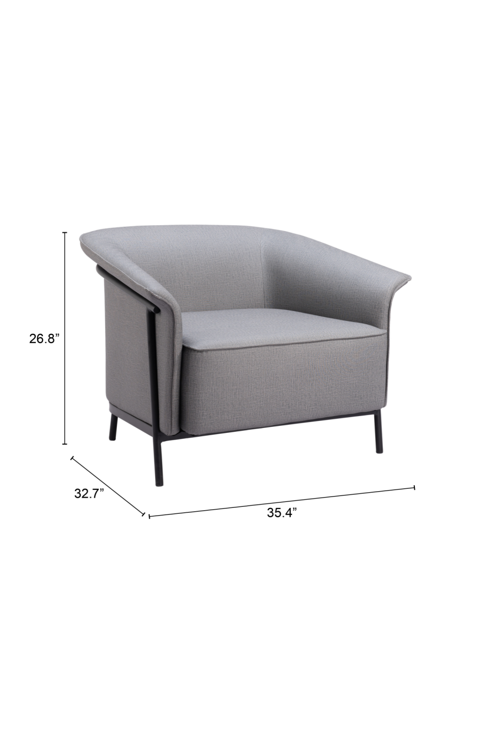 Flared-Back Lounge Chair | OROA Modern Burry | Oroa.com
