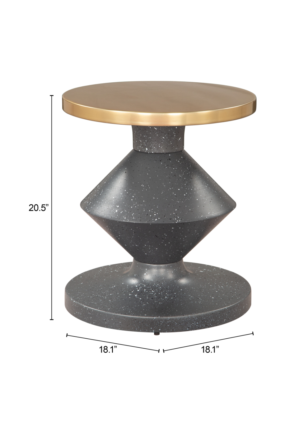 Black Geometrical Base Side Table | Oroa.com