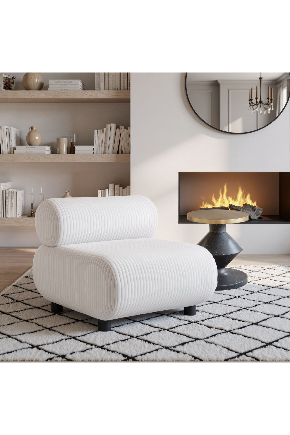 Black Geometrical Base Side Table | Oroa.com