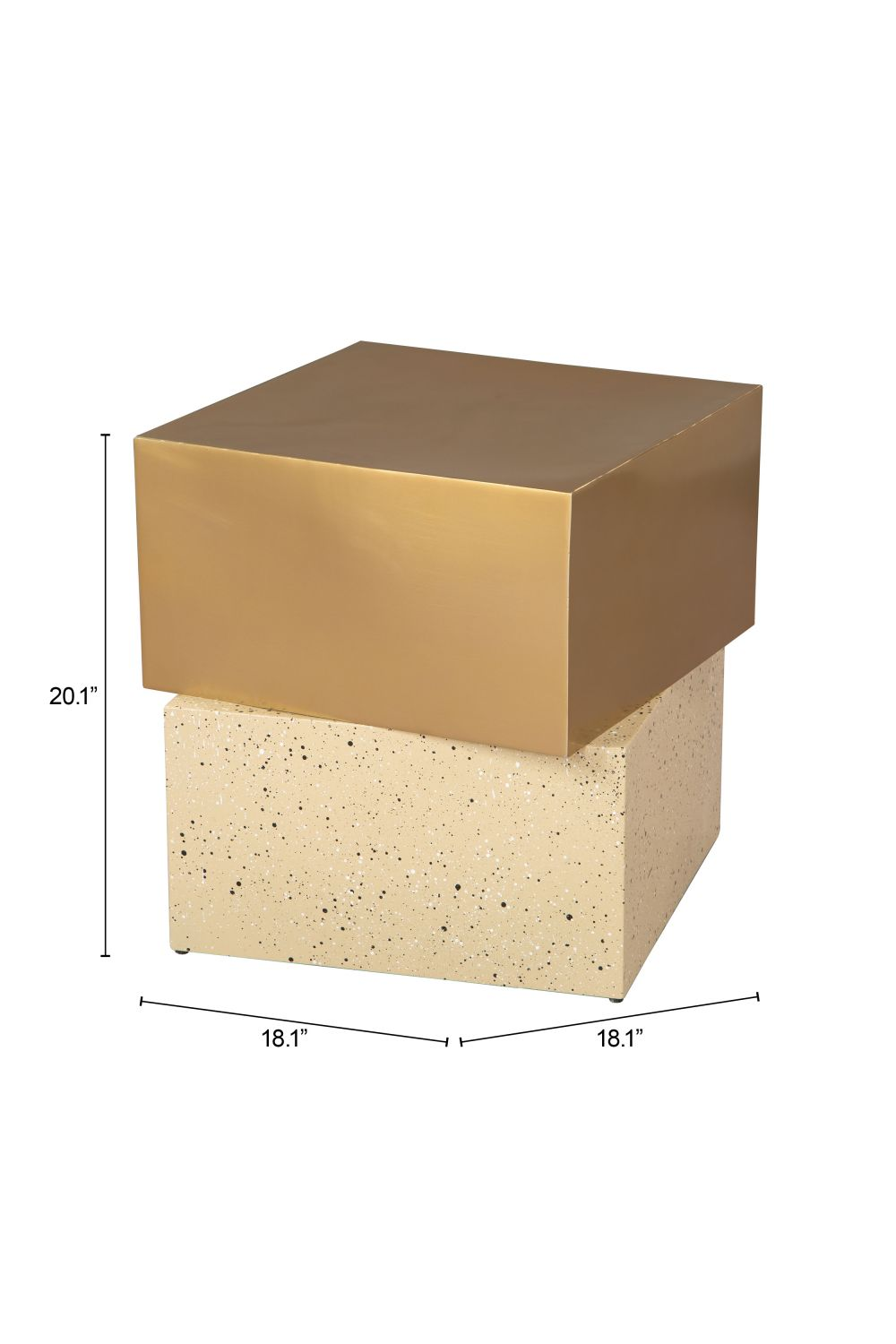 Gold Cube Side Table | OROA Modern Cinza | OROA.com