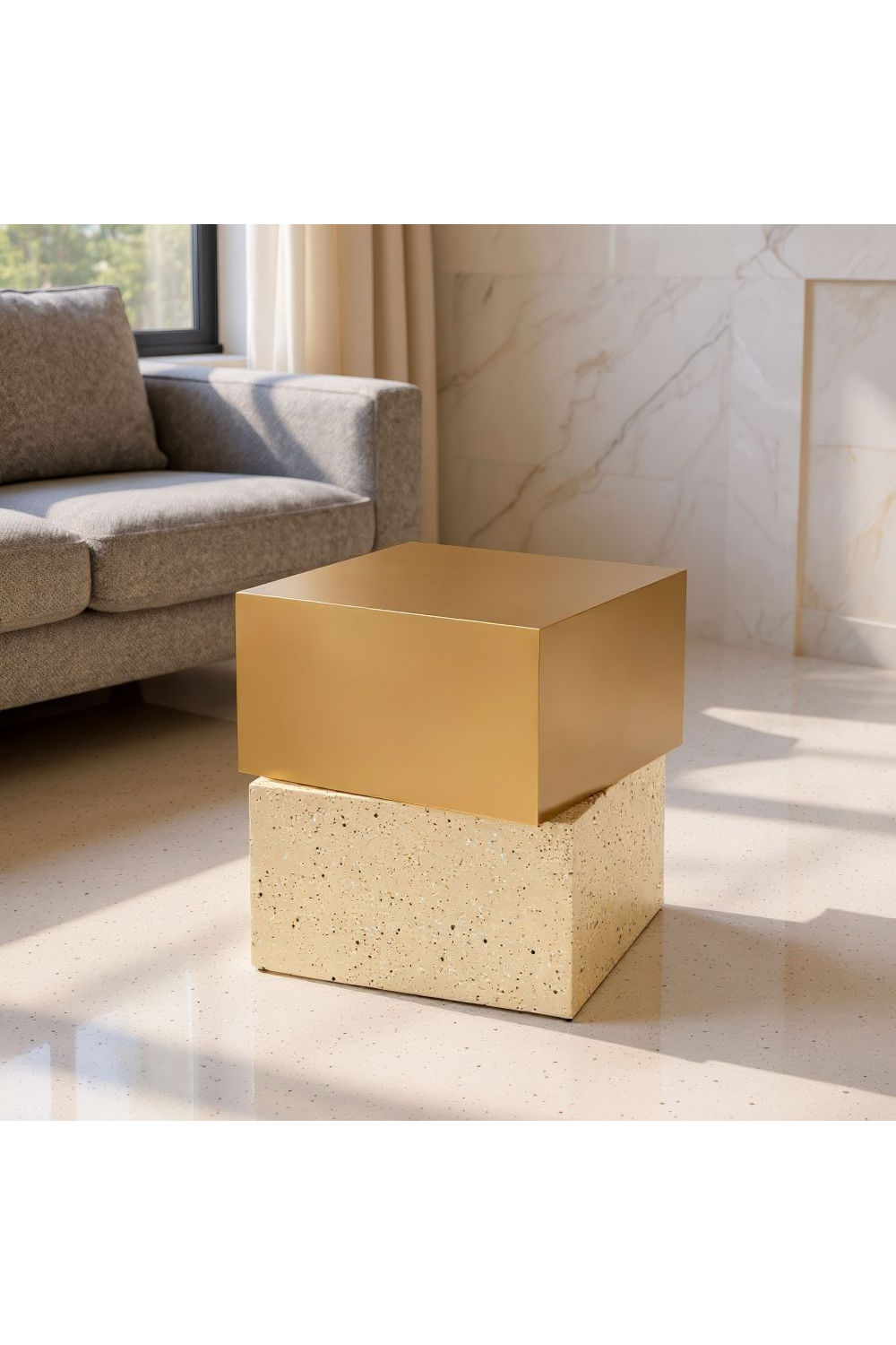 Gold Cube Side Table | Oroa.com