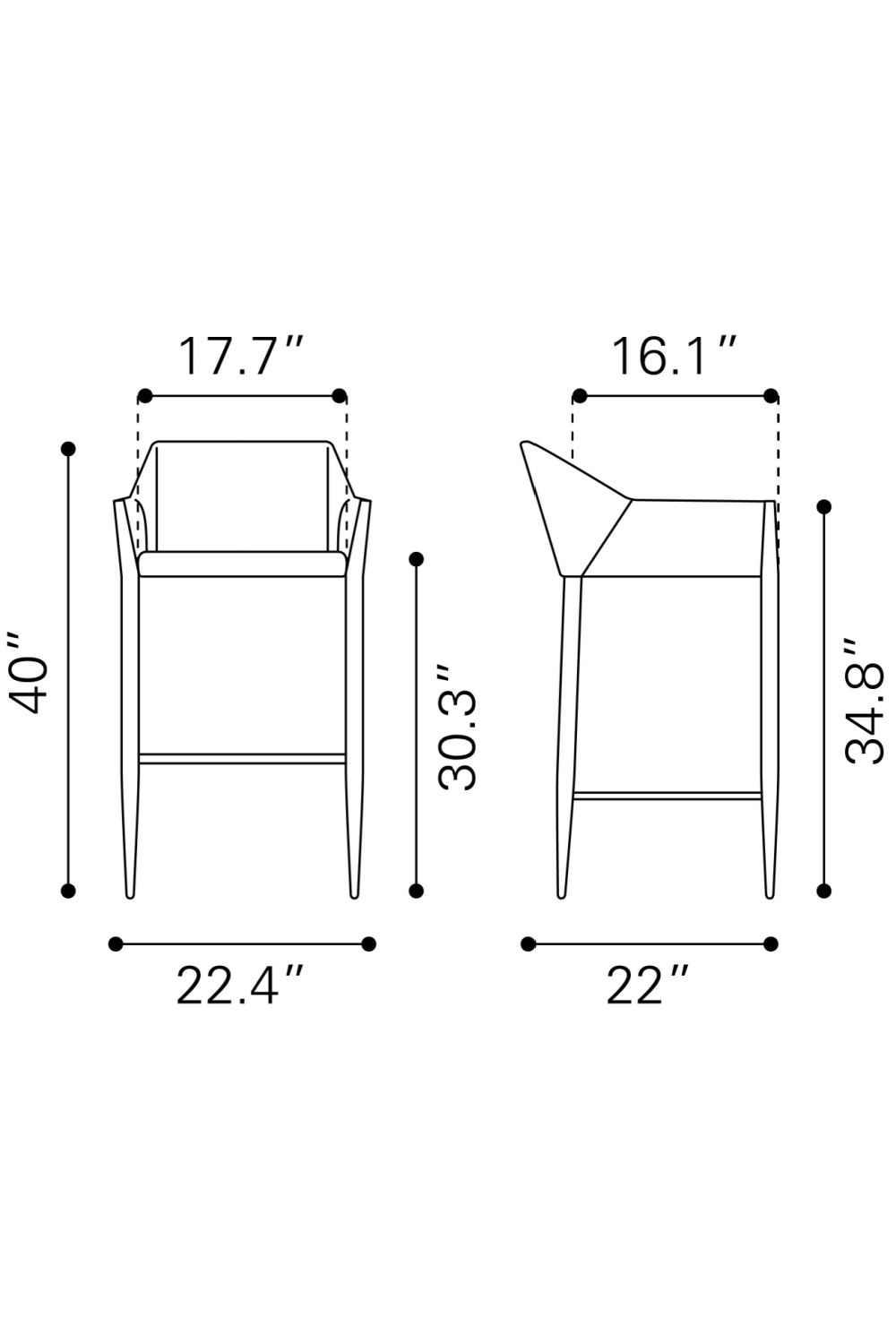 Poly Linen Bar Stool | Oroa.com