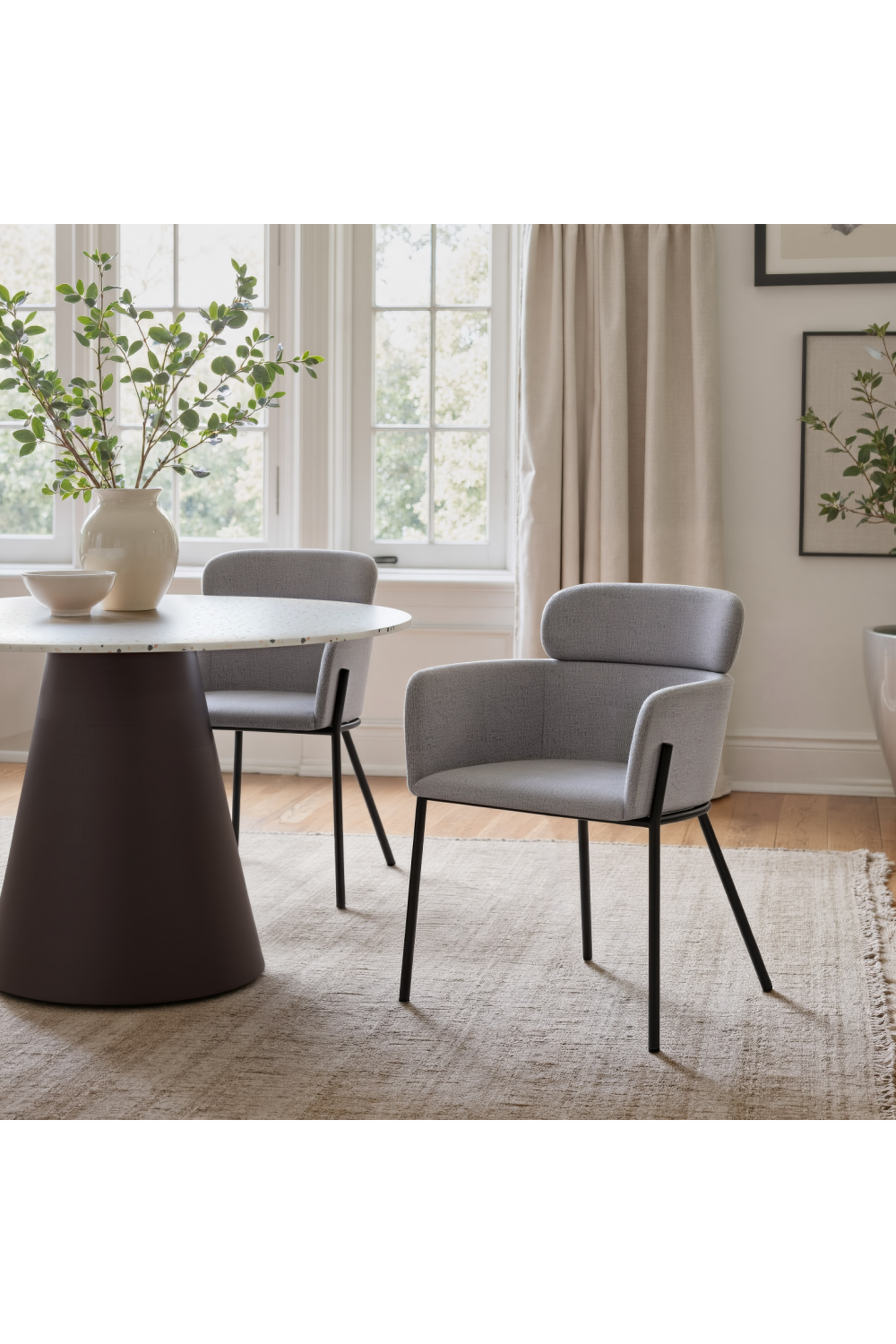 Vinyl Upholstered Dining Chairs (2) | Oroa.com