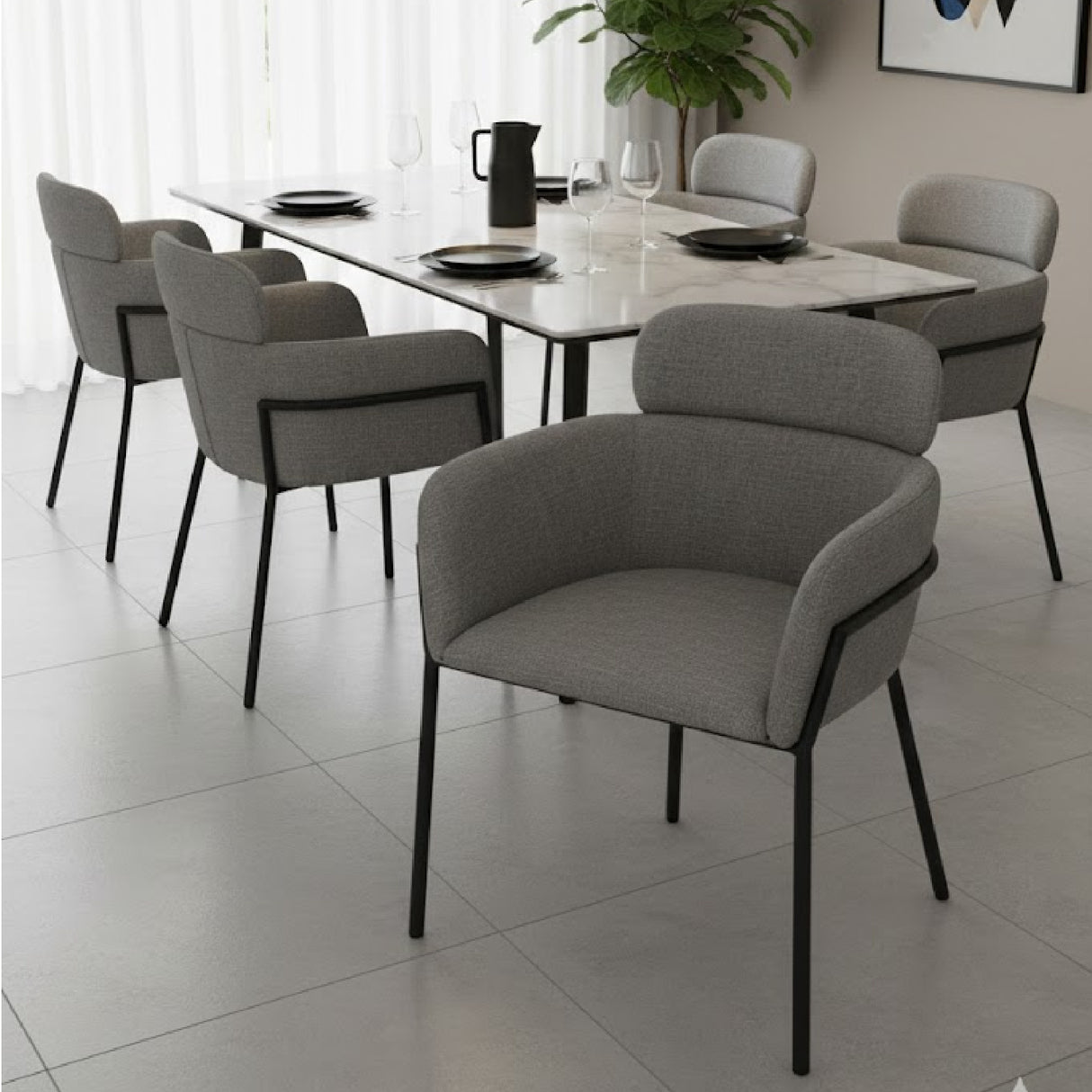 Vinyl Upholstered Dining Chairs (2) | Oroa.com