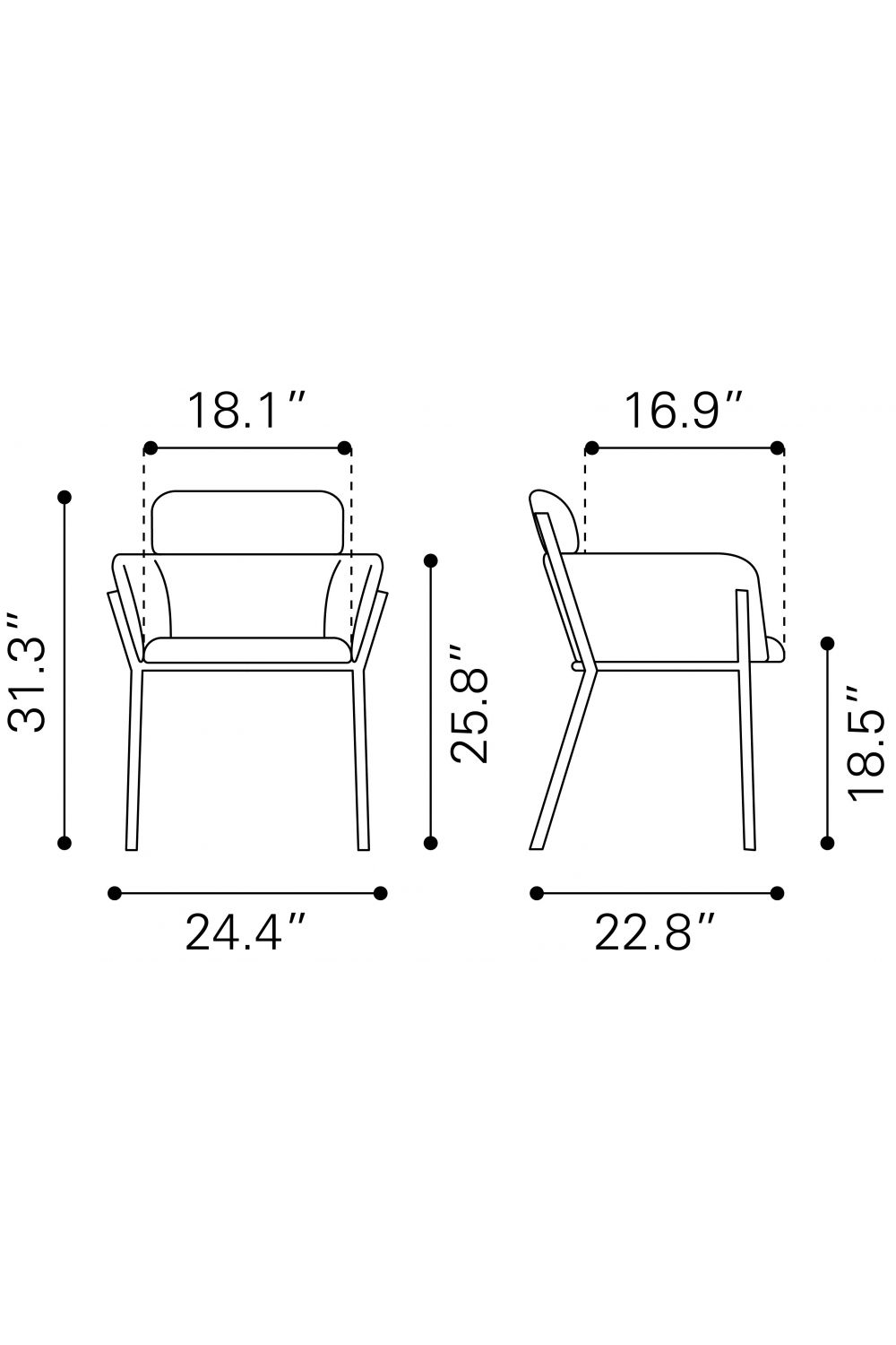 Vinyl Upholstered Dining Chairs (2) | Oroa.com