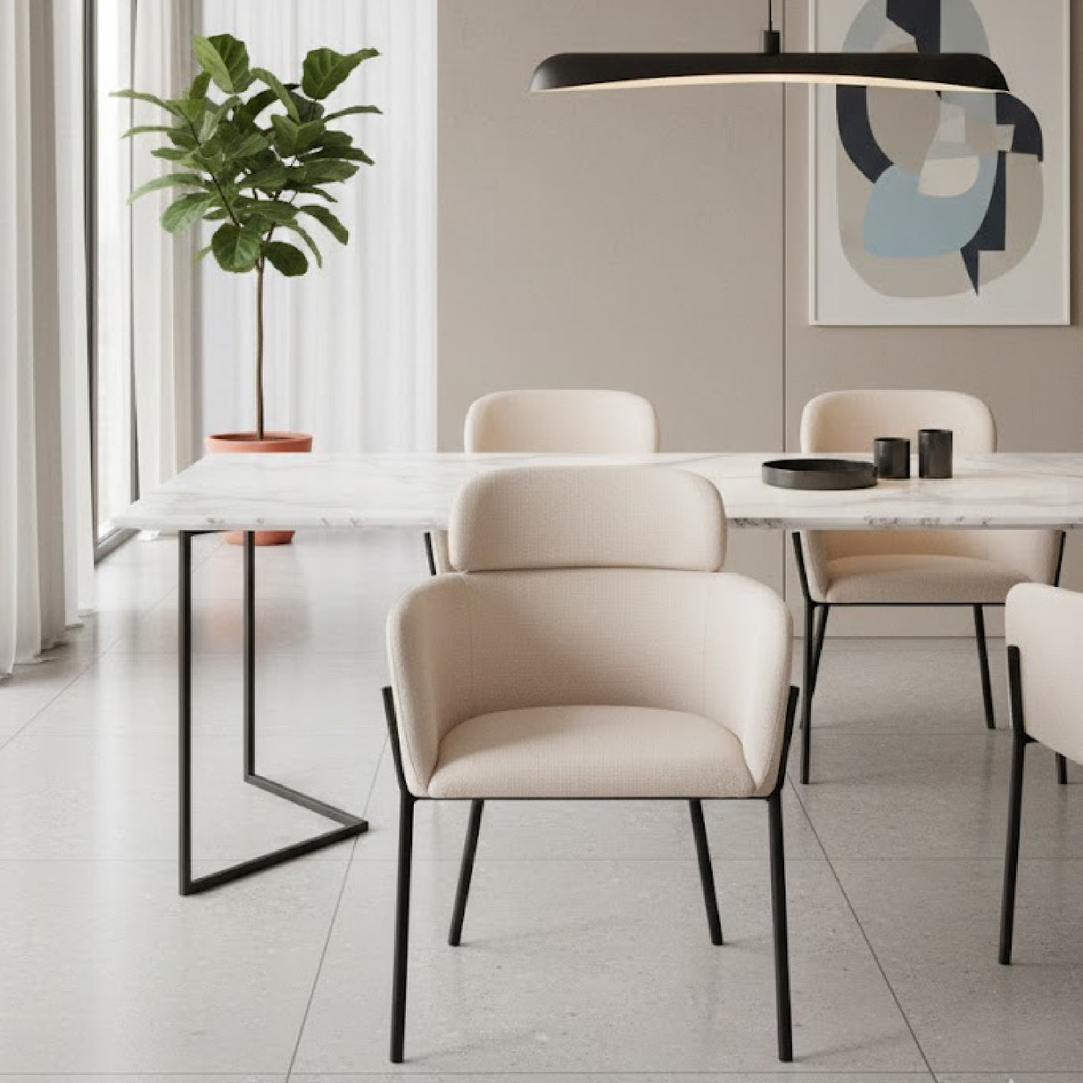 Vinyl Upholstered Dining Chairs (2) | Oroa.com