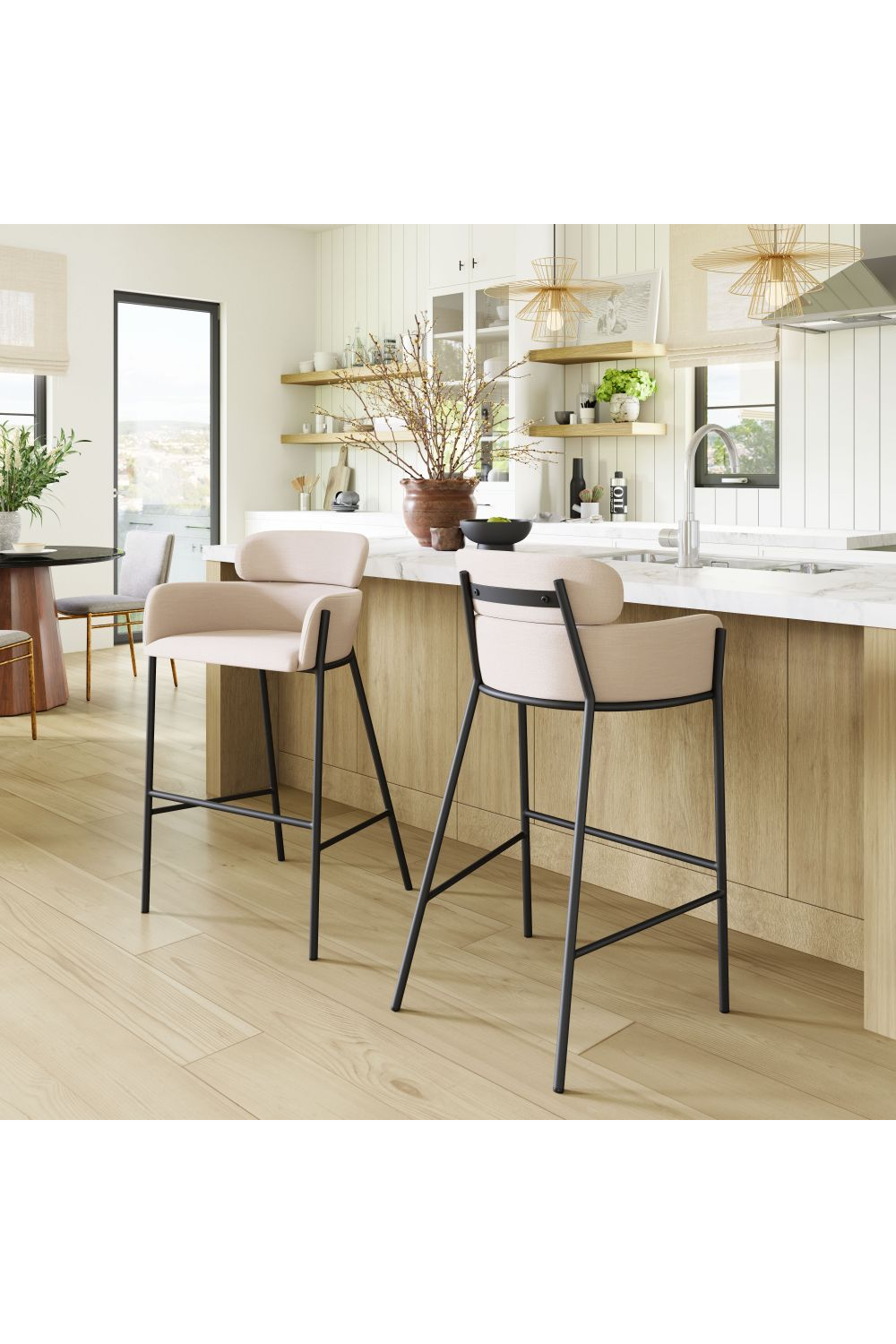 Vinyl Upholstered Bar Stool | OROA Modern Bremor | Oroa.com
