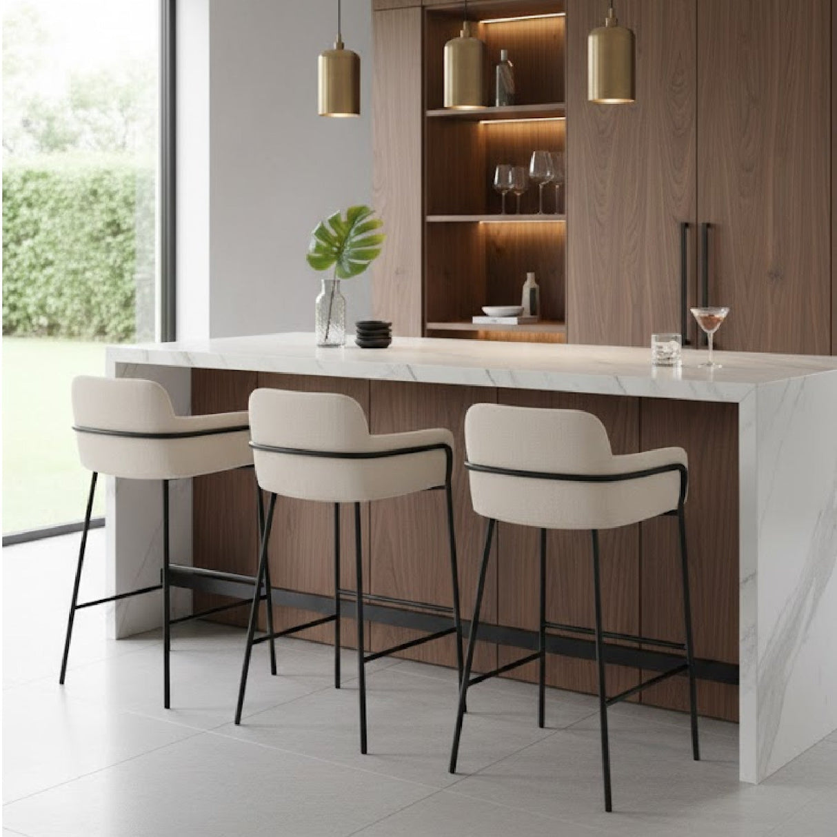 Vinyl Upholstered Bar Stool – Bremor – angled view