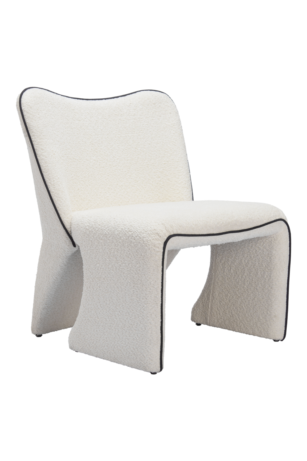 White Accent Chair with Piping | OROA Modern Novo | Oroa.com