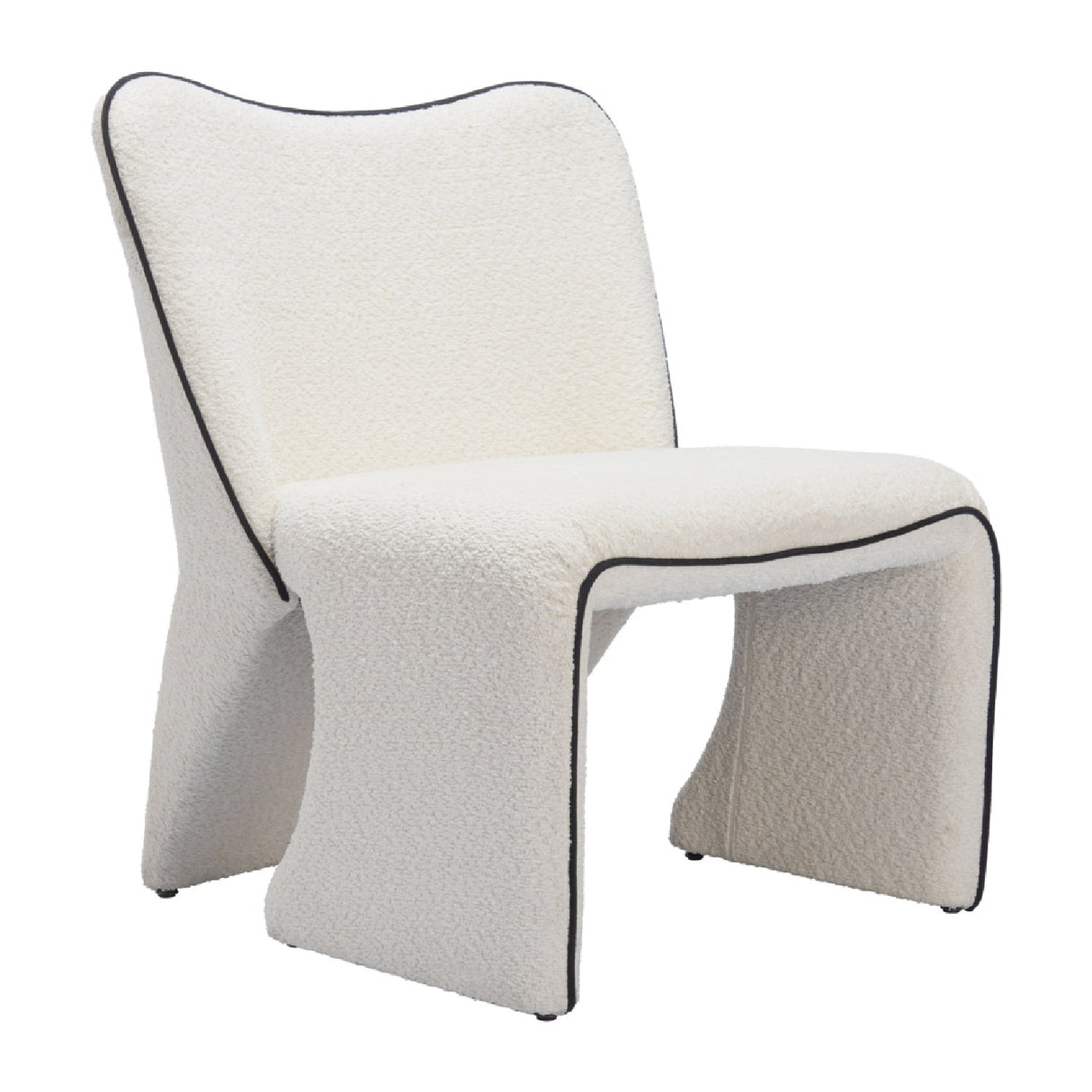 White Accent Chair with Piping | OROA Modern Novo | Oroa.com