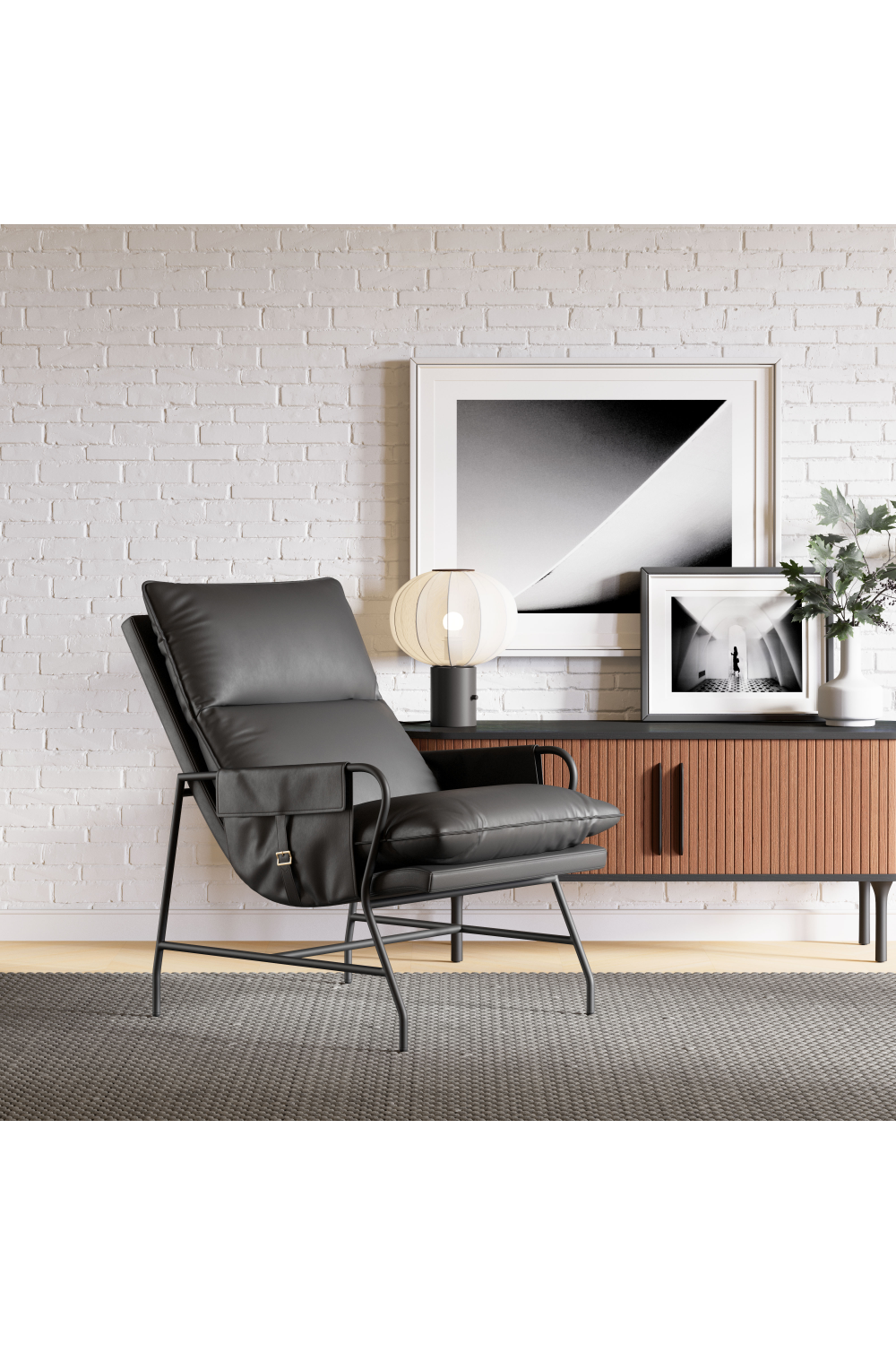 Black Leather Lounge Chair | OROA Modern Halaus | Oroa.com