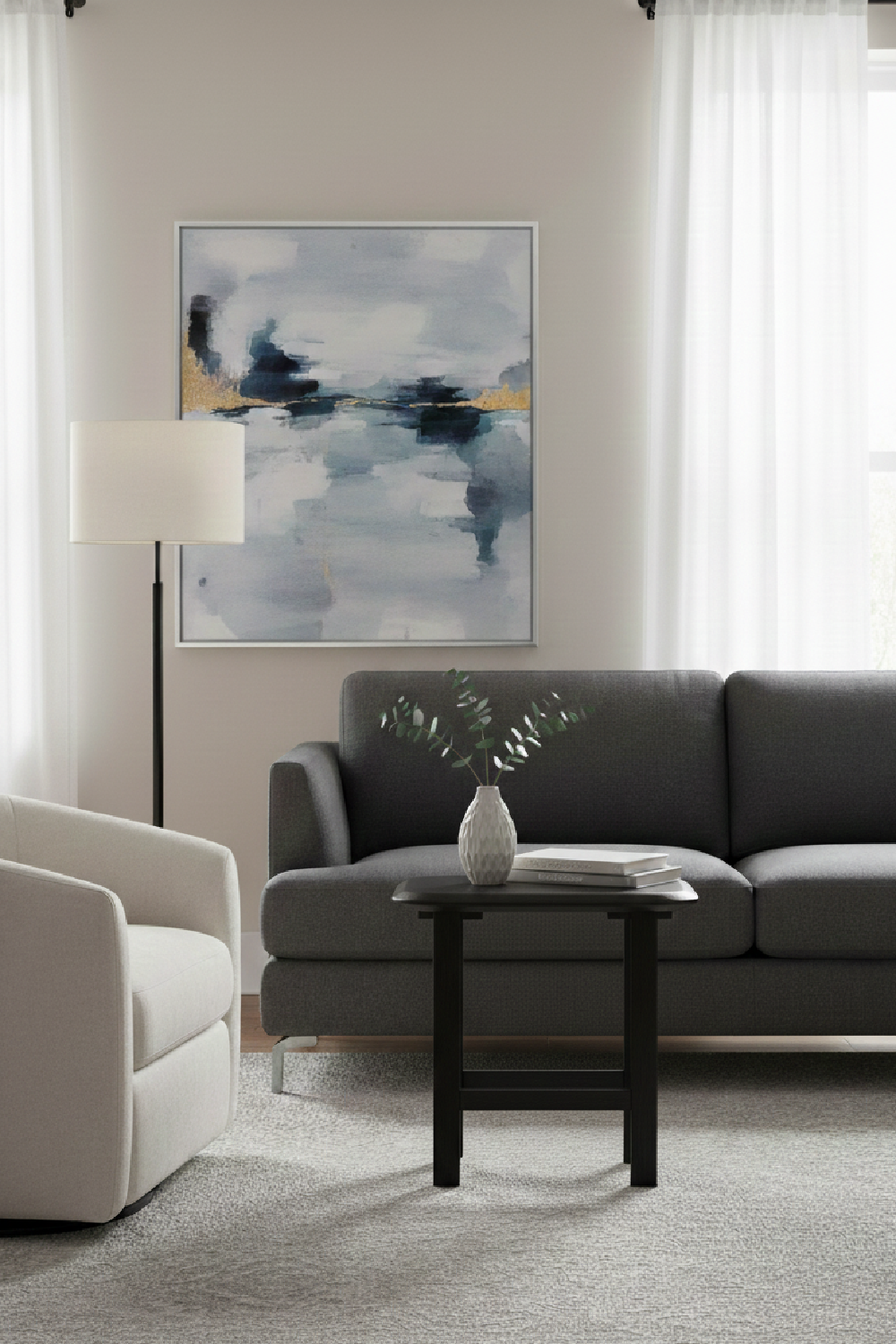 Black Acacia Wood Accent Table | Oroa.com