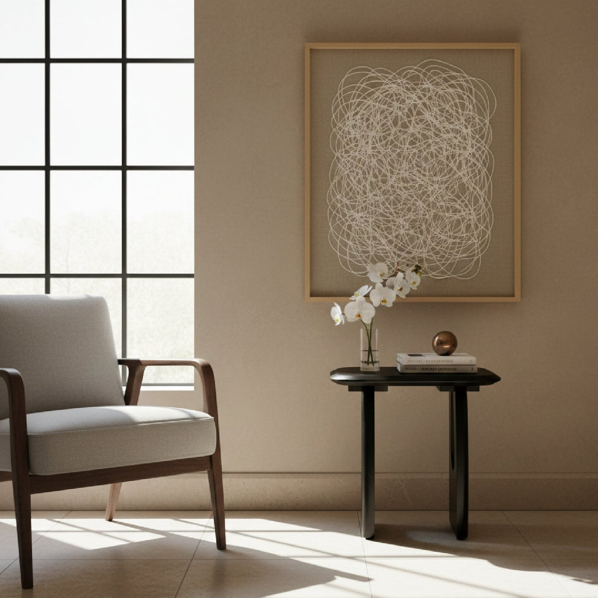 Black Acacia Wood Accent Table – Arasan – angled view