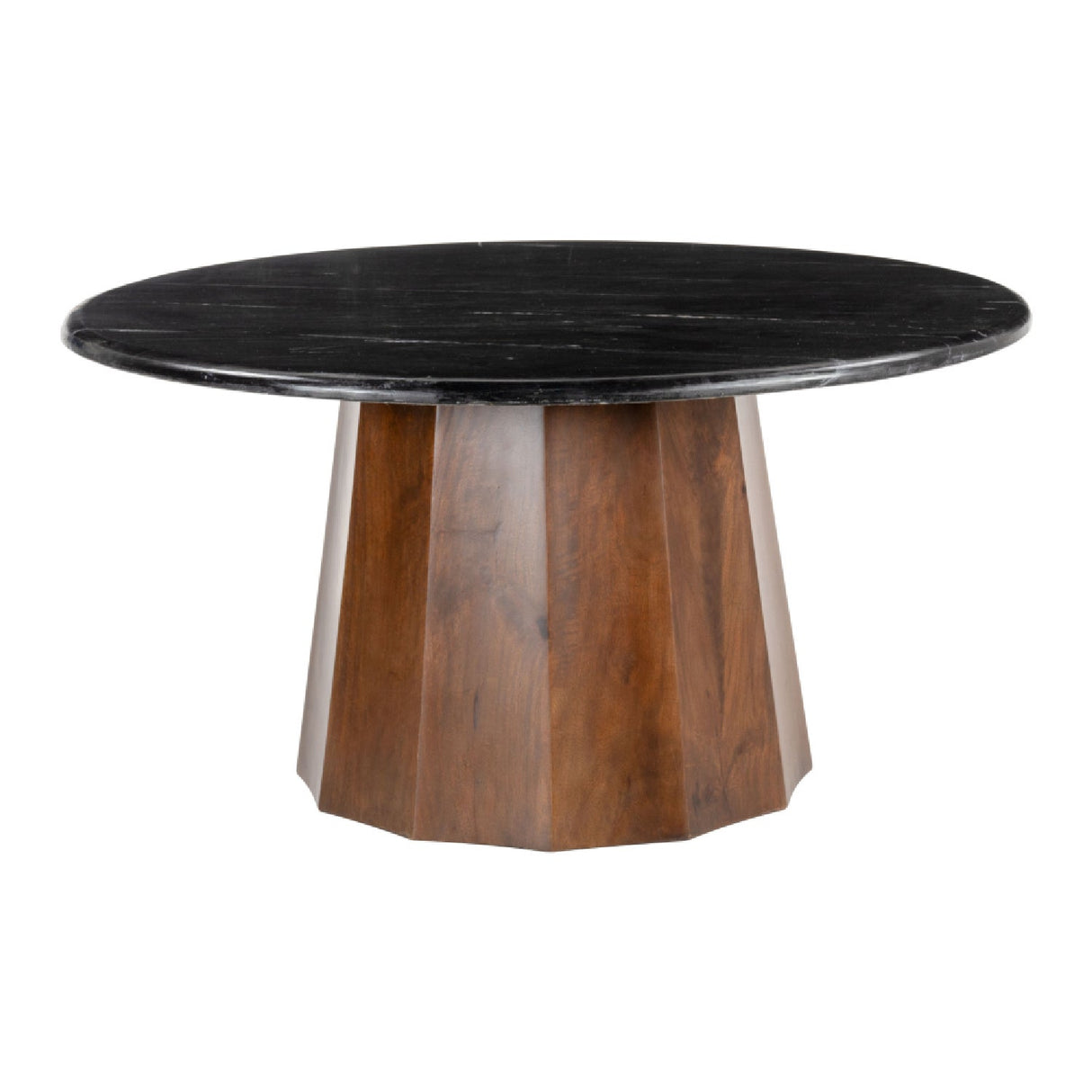 Black Marble Round Coffee Table – Aipe – front view