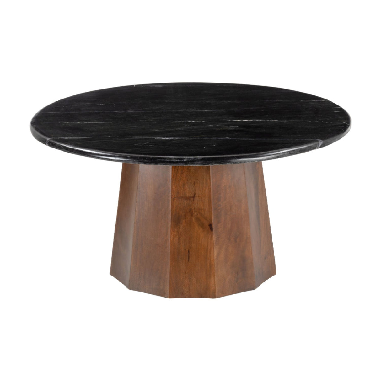 Black Marble Round Coffee Table – Aipe – side view