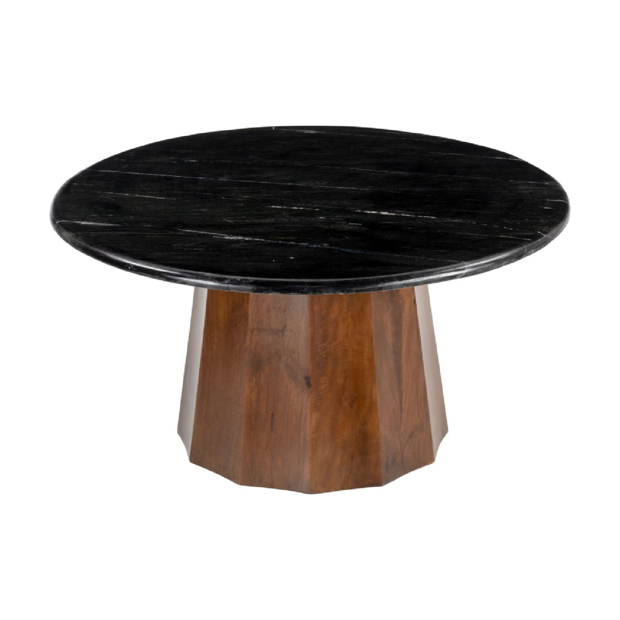 Black Marble Round Coffee Table – Aipe – rear view