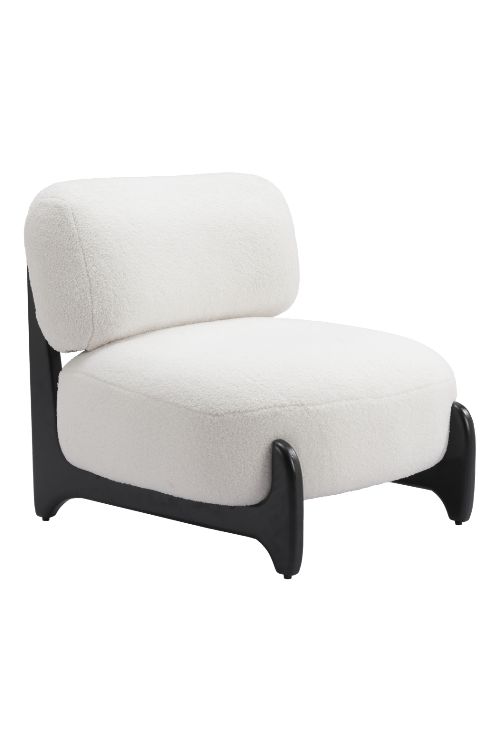 White Sherpa Fabric Accent Chair | OROA Modern Bombo | Oroa.com