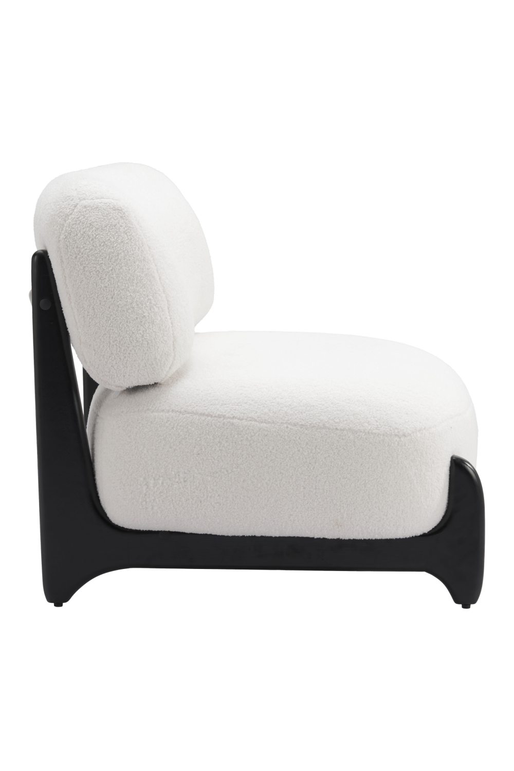 White Sherpa Fabric Accent Chair | OROA Modern Bombo | Oroa.com