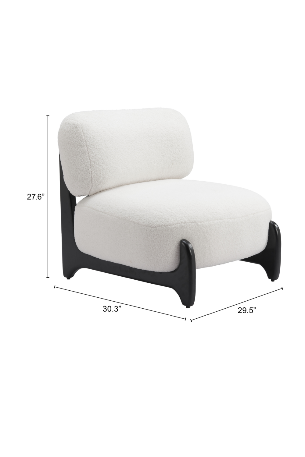 White Sherpa Fabric Accent Chair | OROA Modern Bombo | Oroa.com