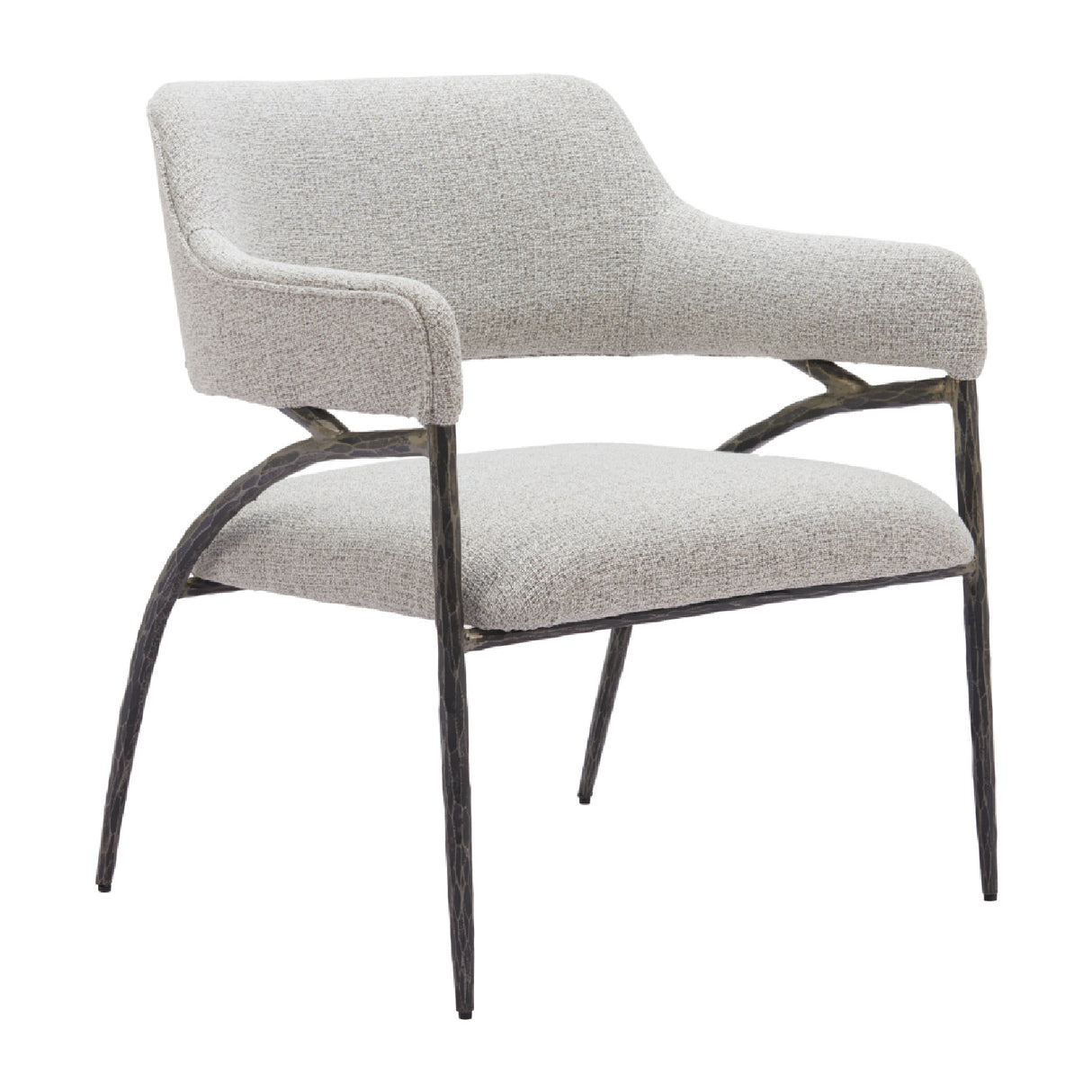 Gray Textured Fabric Accent Chair – Vesterboro – front view