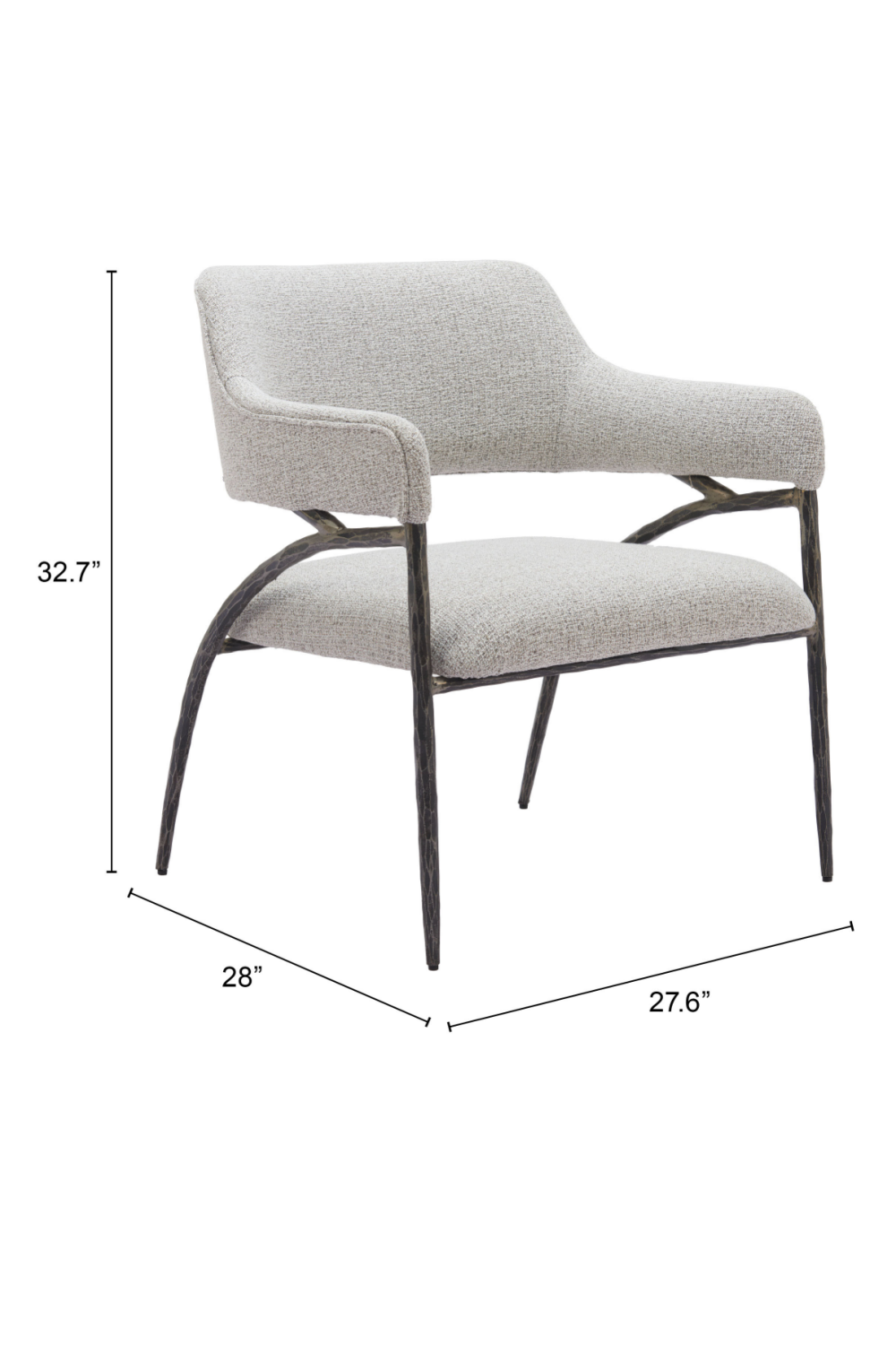 Gray Textured Fabric Accent Chair | OROA Modern Vesterboro | Oroa.com