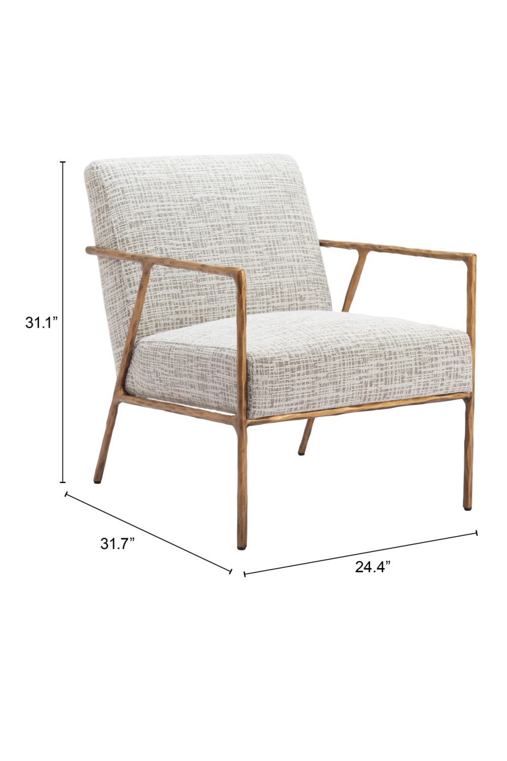 Steel-Framed Beige Lounge Chair | OROA Modern Norrebro | Oroa.com