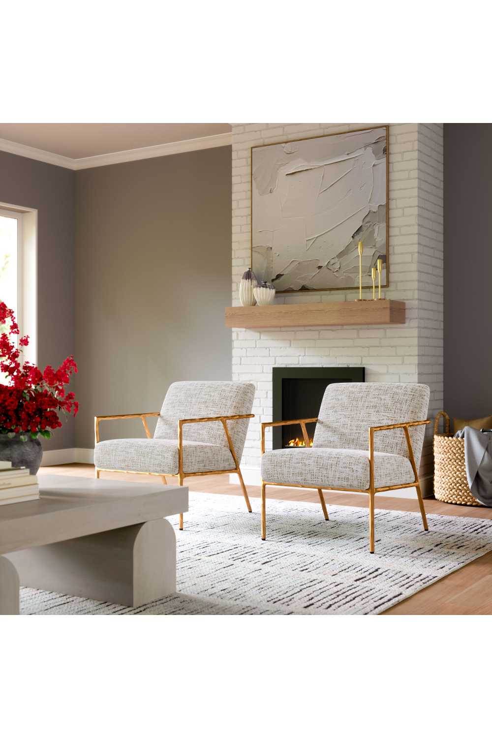 Steel-Framed Beige Lounge Chair | OROA Modern Norrebro | Oroa.com